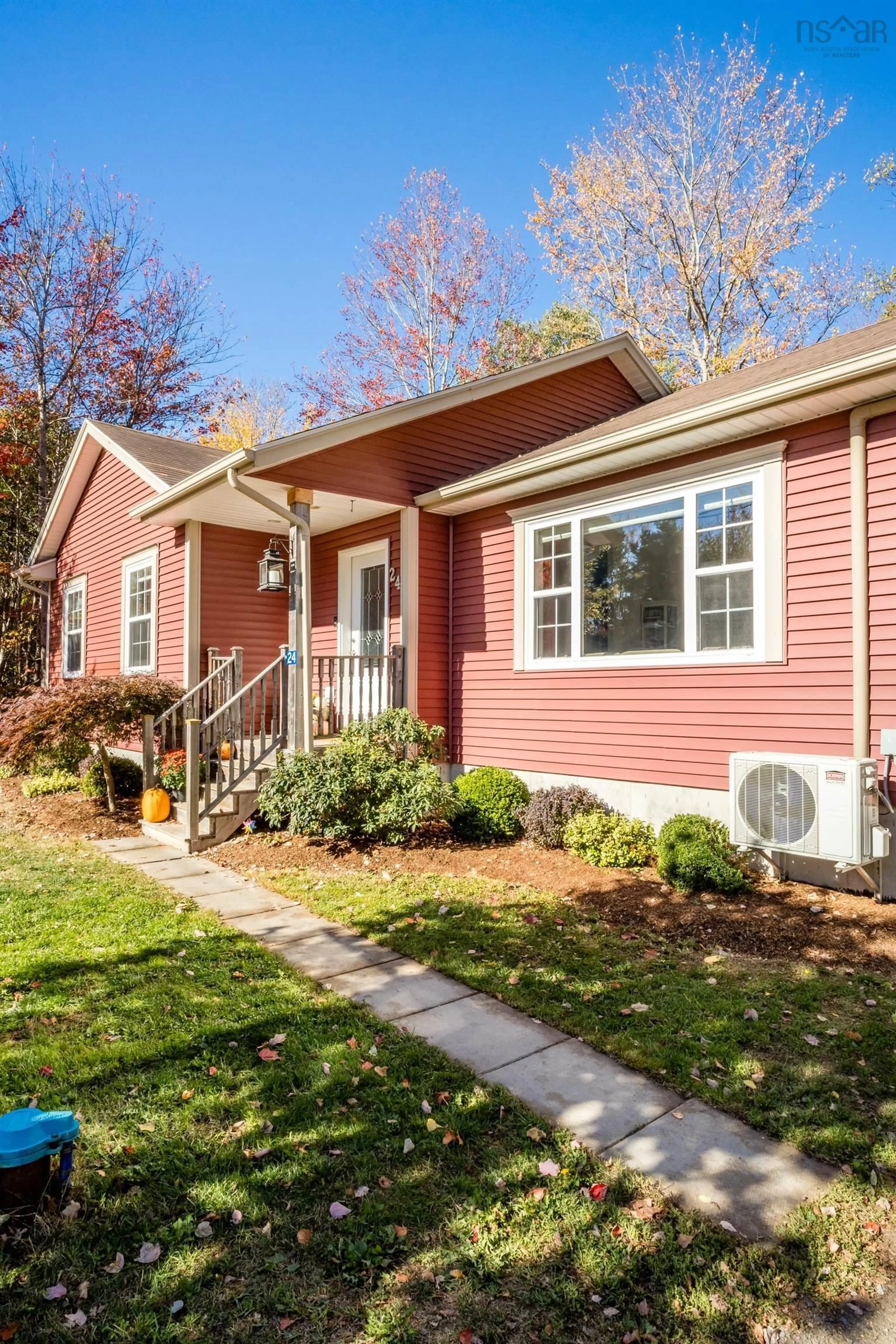 Home with vinyl exterior material, street for 24 Gravenstein Dr, Berwick Nova Scotia B0P 1E0