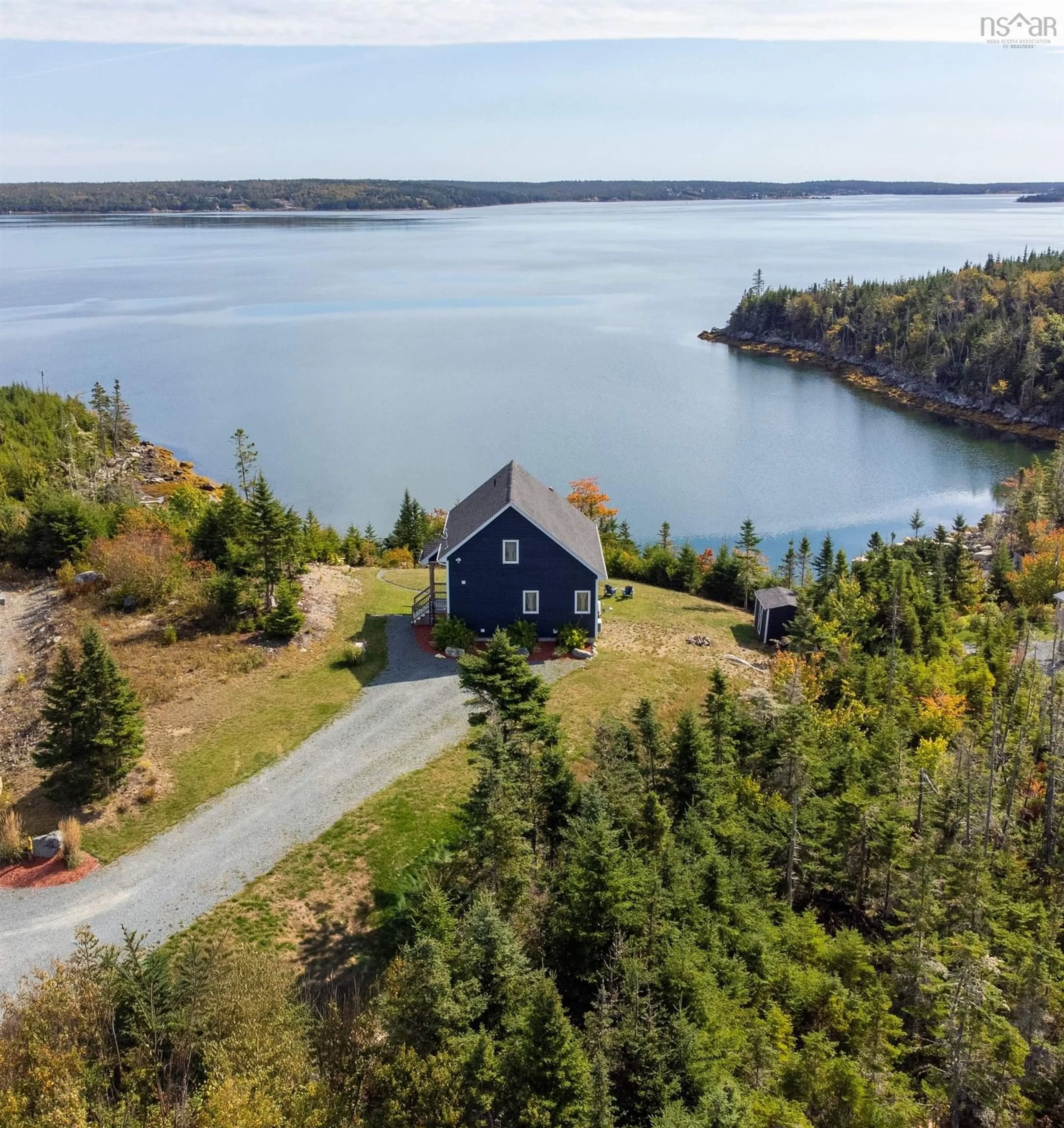 A pic from outside/outdoor area/front of a property/back of a property/a pic from drone, water/lake/river/ocean view for 285 Quinlan Dr, Head Of Jeddore Nova Scotia B0J 1P0