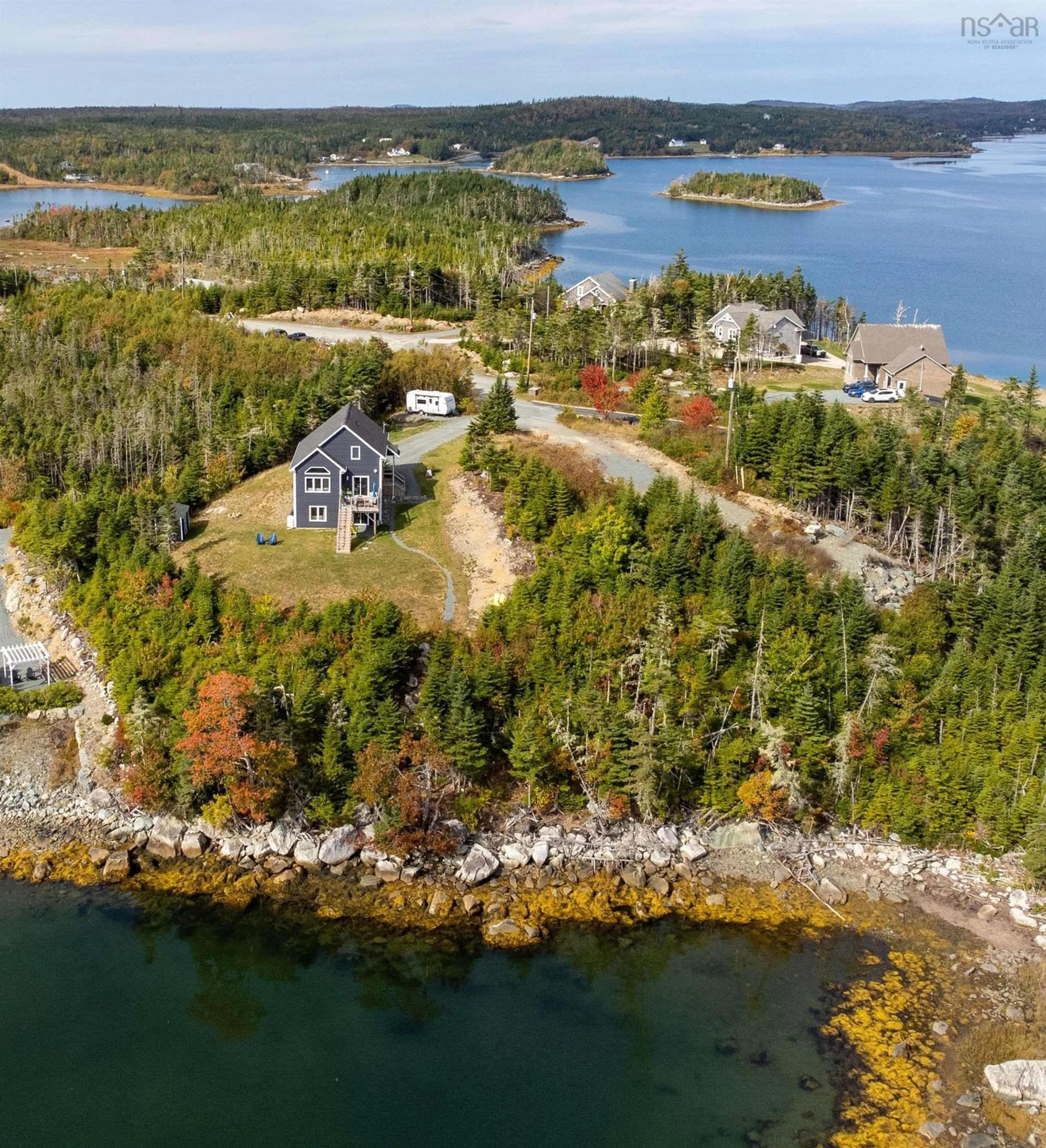 A pic from outside/outdoor area/front of a property/back of a property/a pic from drone, water/lake/river/ocean view for 285 Quinlan Dr, Head Of Jeddore Nova Scotia B0J 1P0