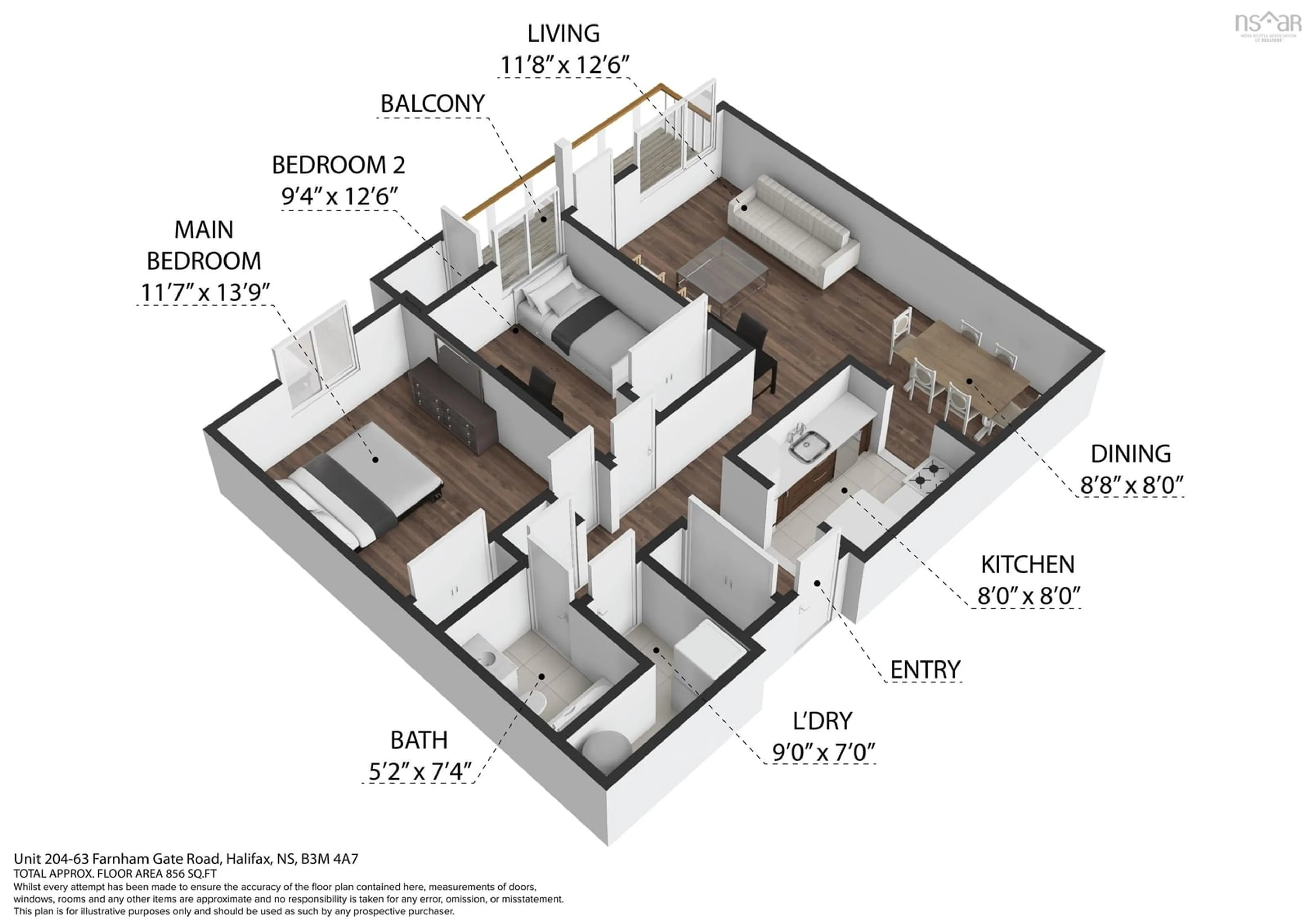 Floor plan for 63 Farnham Gate Rd #204, Clayton Park Nova Scotia B3M 4A7