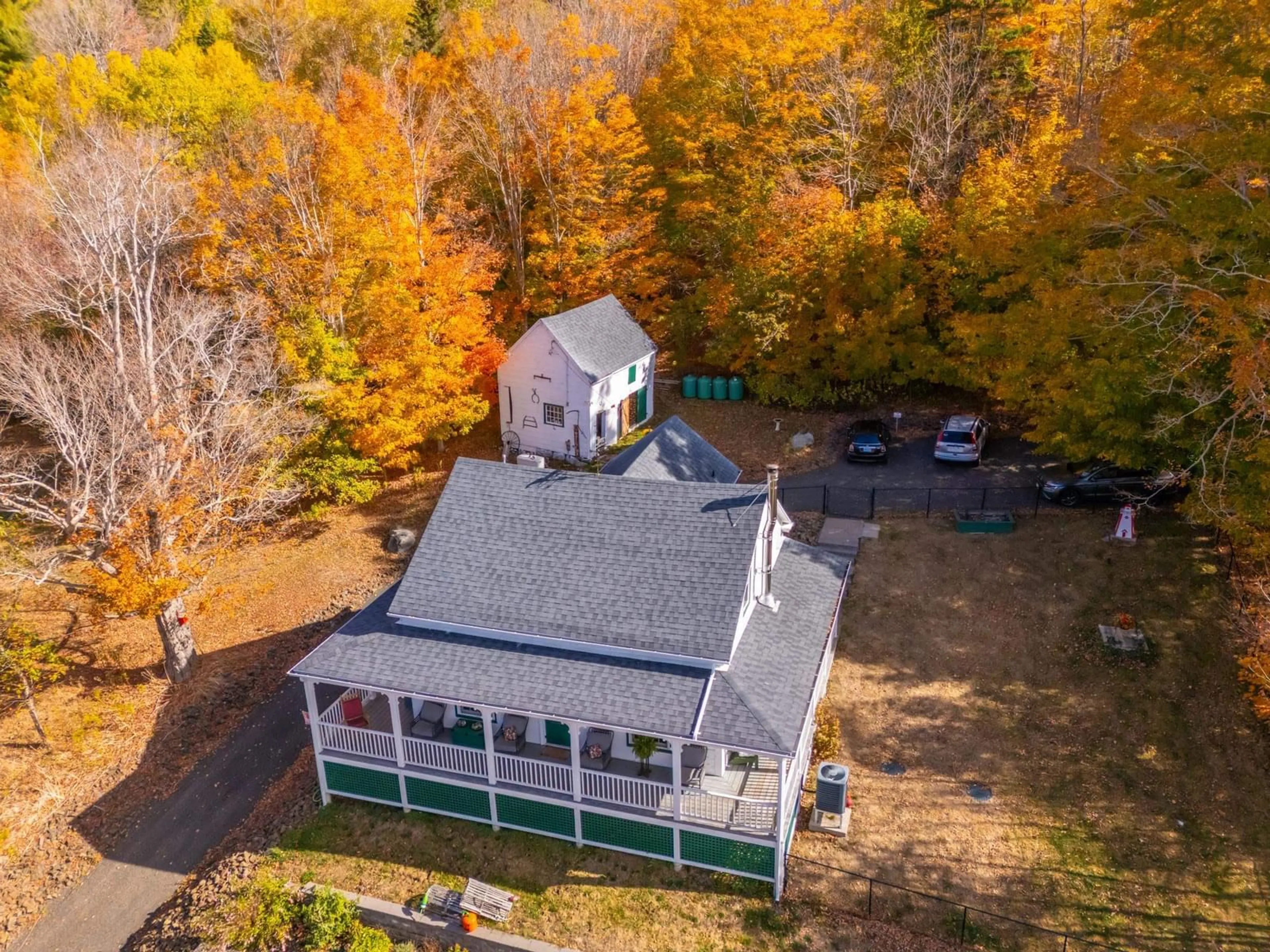 A pic from outside/outdoor area/front of a property/back of a property/a pic from drone, water/lake/river/ocean view for 40 Chute Road, Bear River Nova Scotia B0S 1B0