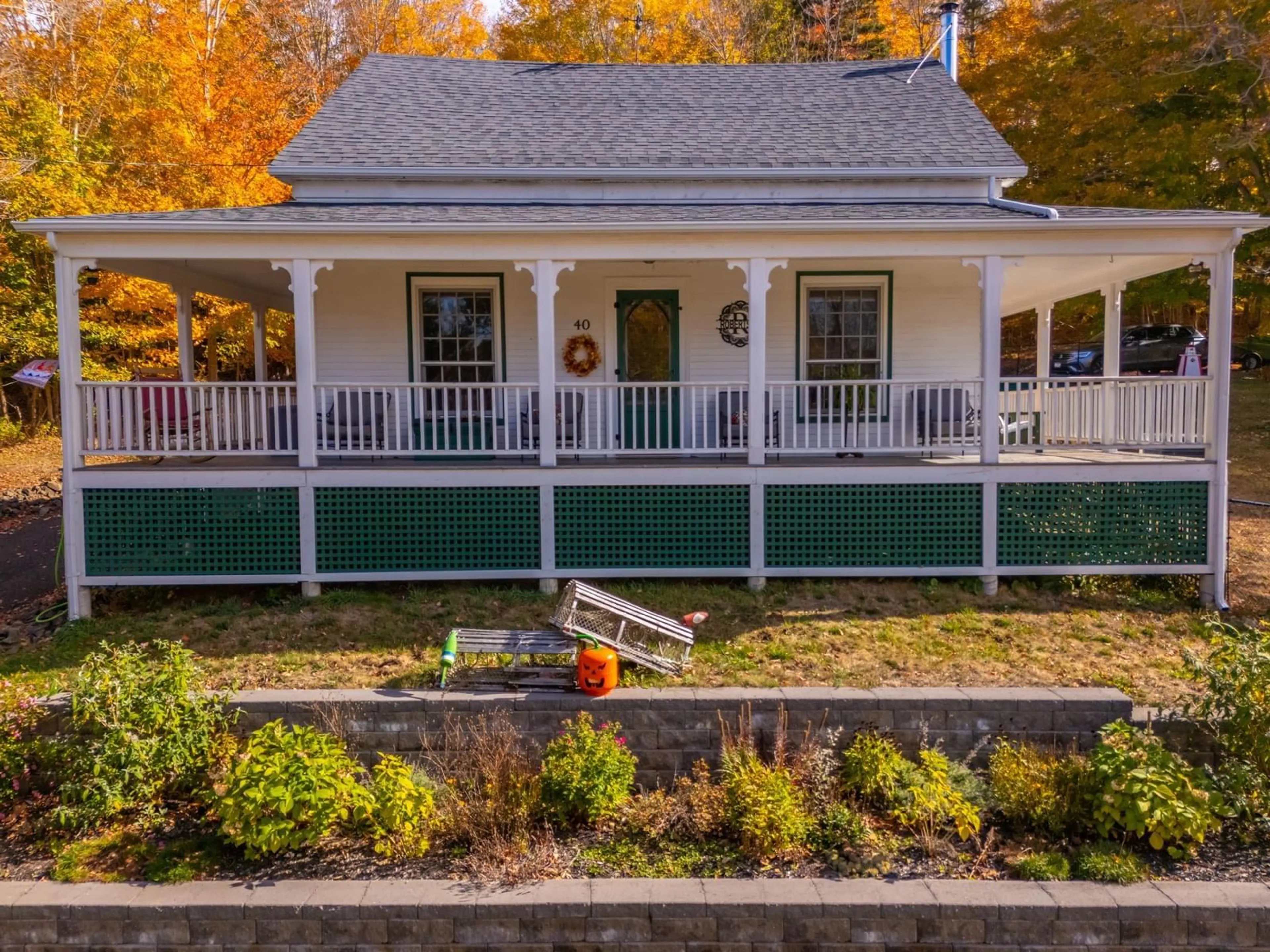 Home with vinyl exterior material, street for 40 Chute Road, Bear River Nova Scotia B0S 1B0