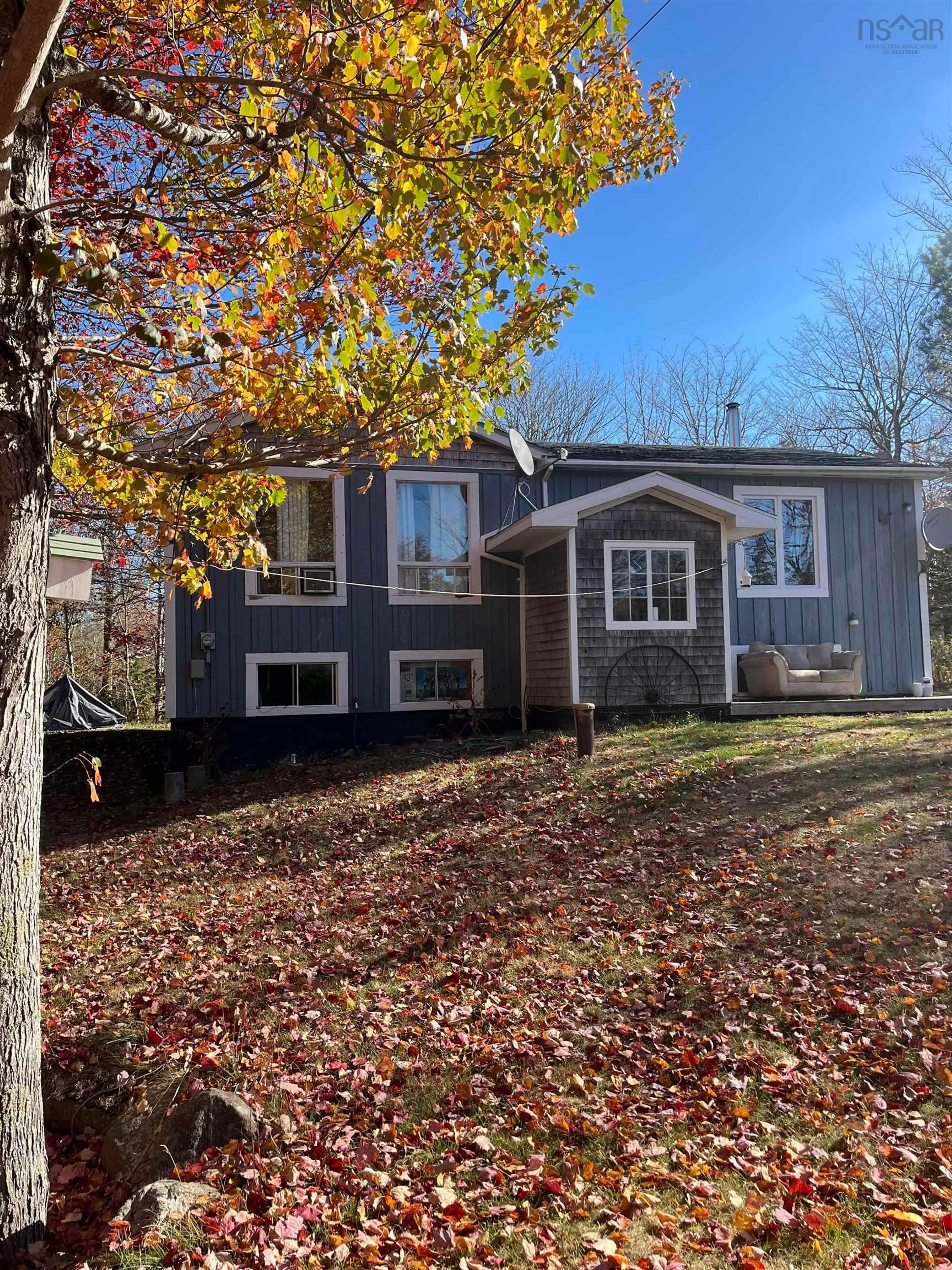 Home with vinyl exterior material, street for 1496 Hampton Mountain Rd, Hampton Nova Scotia B0S 1L0