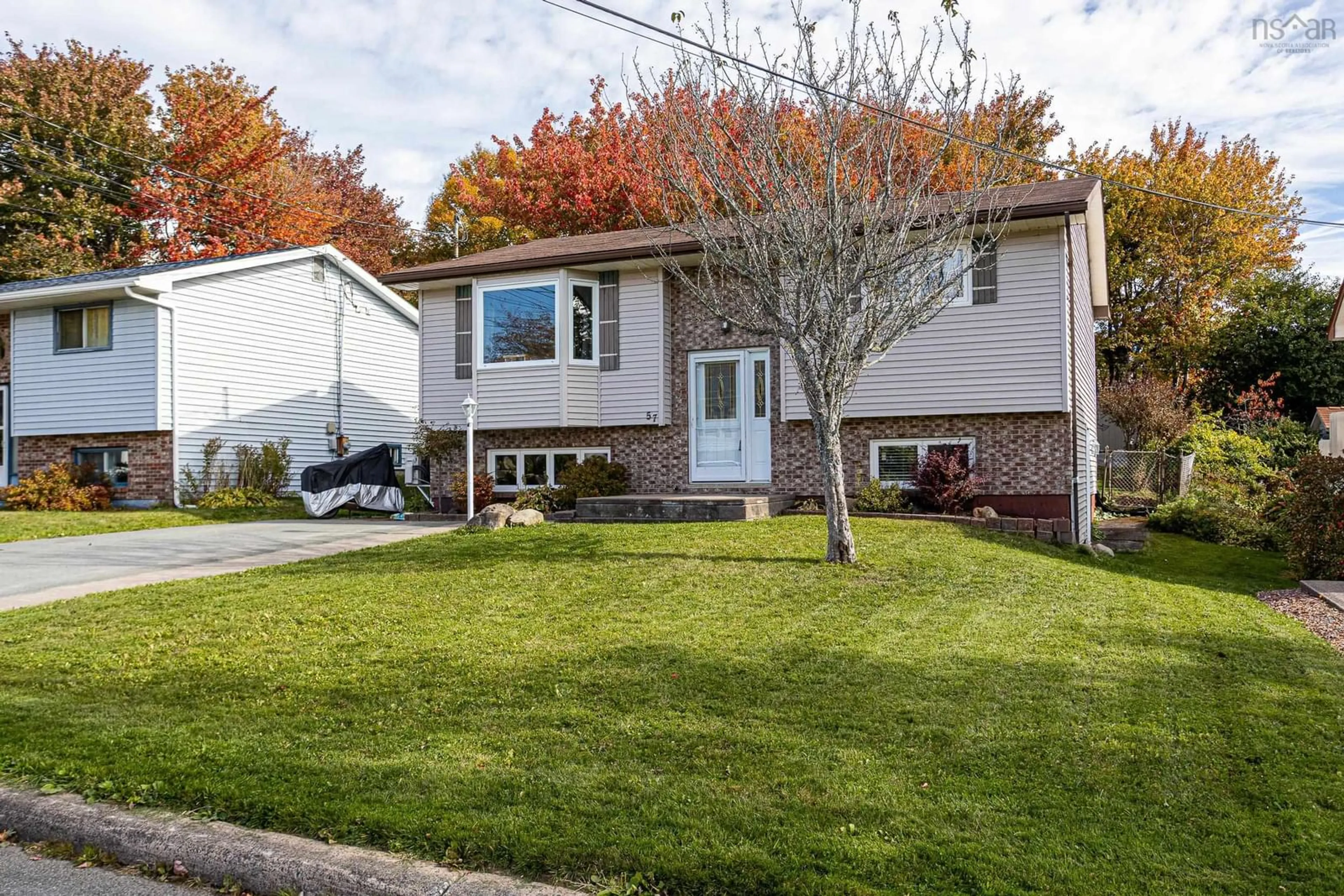 Home with vinyl exterior material, street for 57 La Pierre Cres, Dartmouth Nova Scotia B2W 5C6