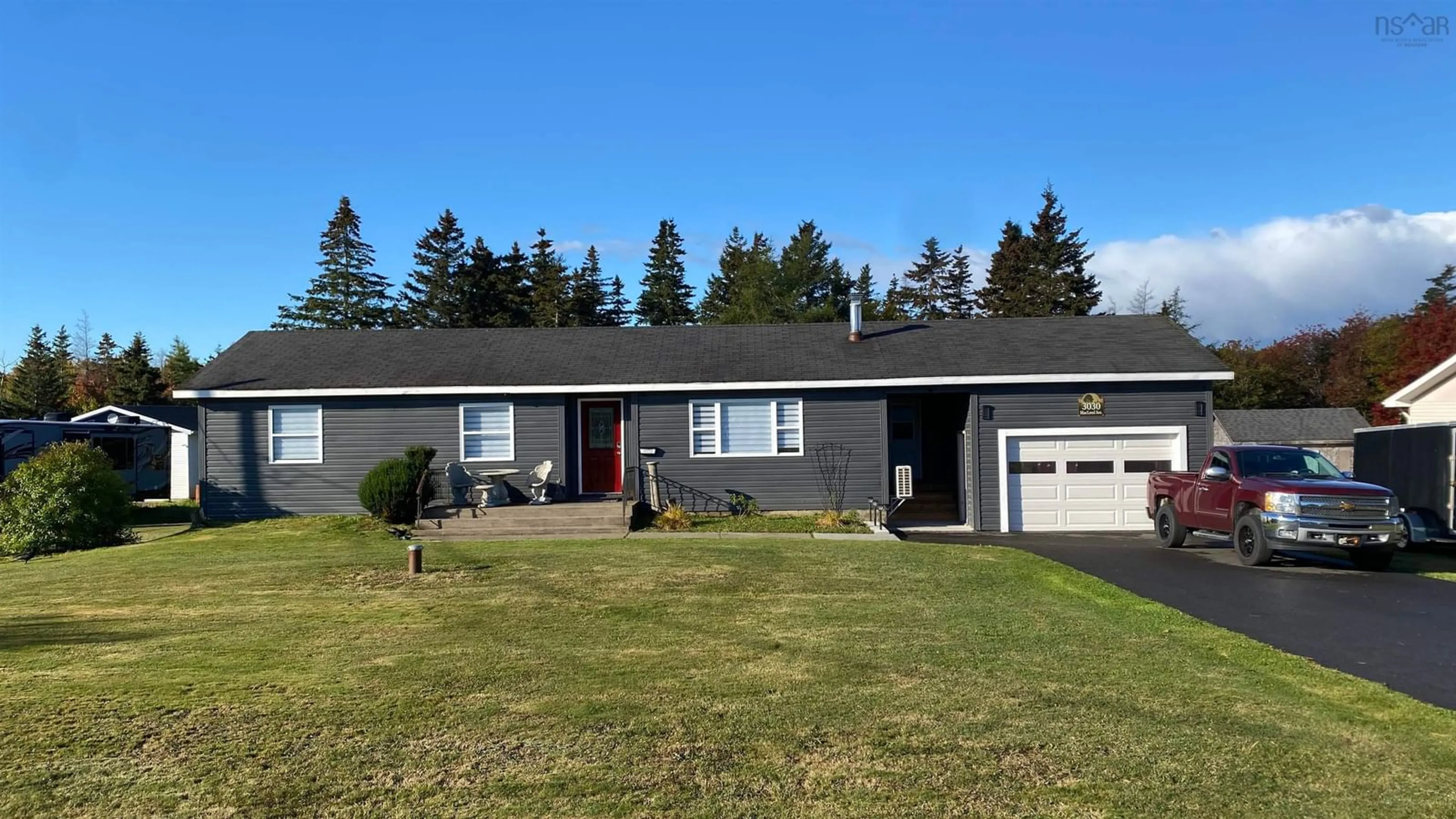Home with vinyl exterior material, street for 3030 Macleod Ave, River Ryan Nova Scotia B1H 1J7