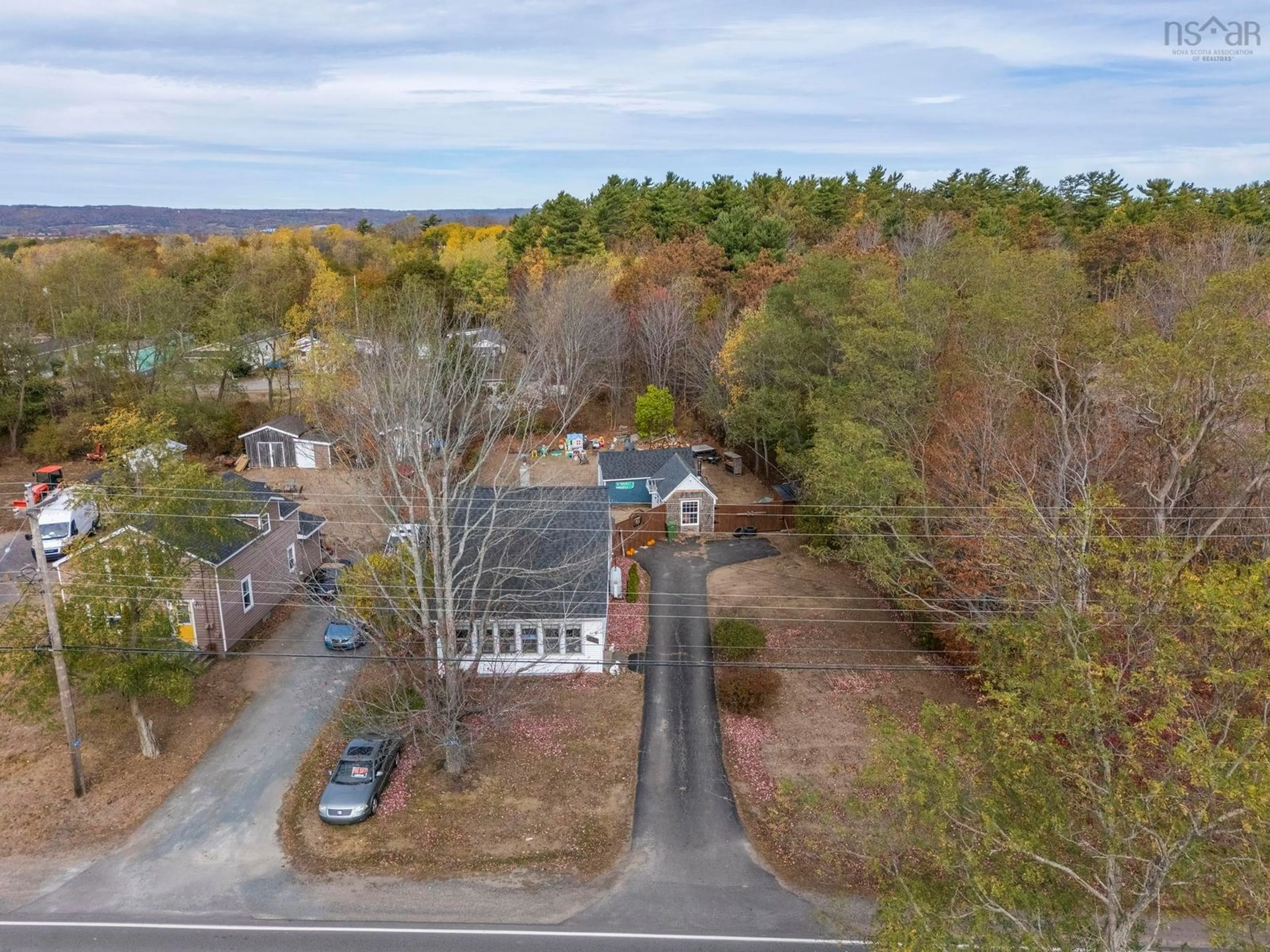 A pic from outside/outdoor area/front of a property/back of a property/a pic from drone, water/lake/river/ocean view for 4319 Highway 1, South Berwick Nova Scotia B0P 1E0