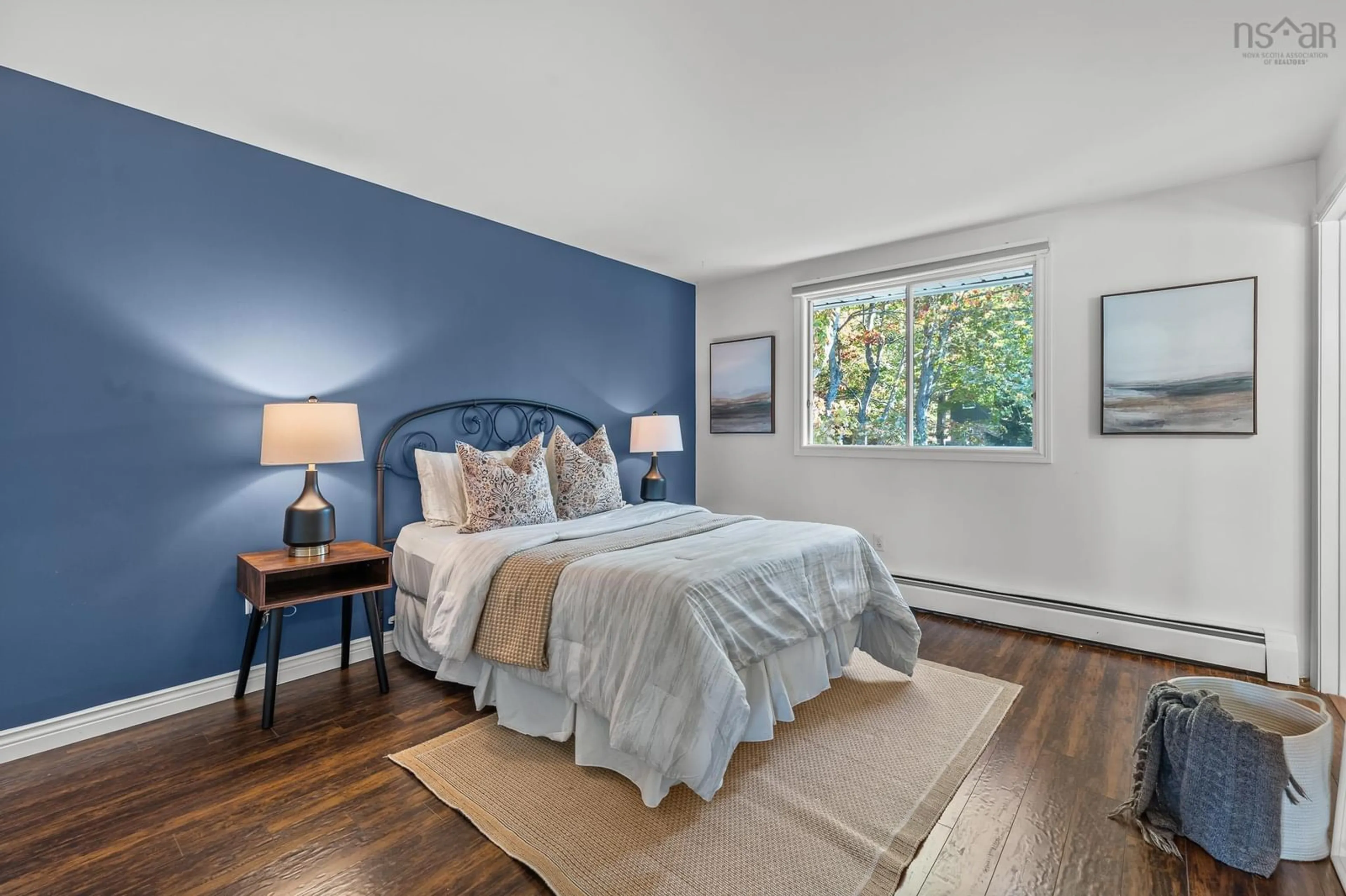 Bedroom with bed, wood/laminate floor for 50 Spring Ave, Dartmouth Nova Scotia B2W 4C6