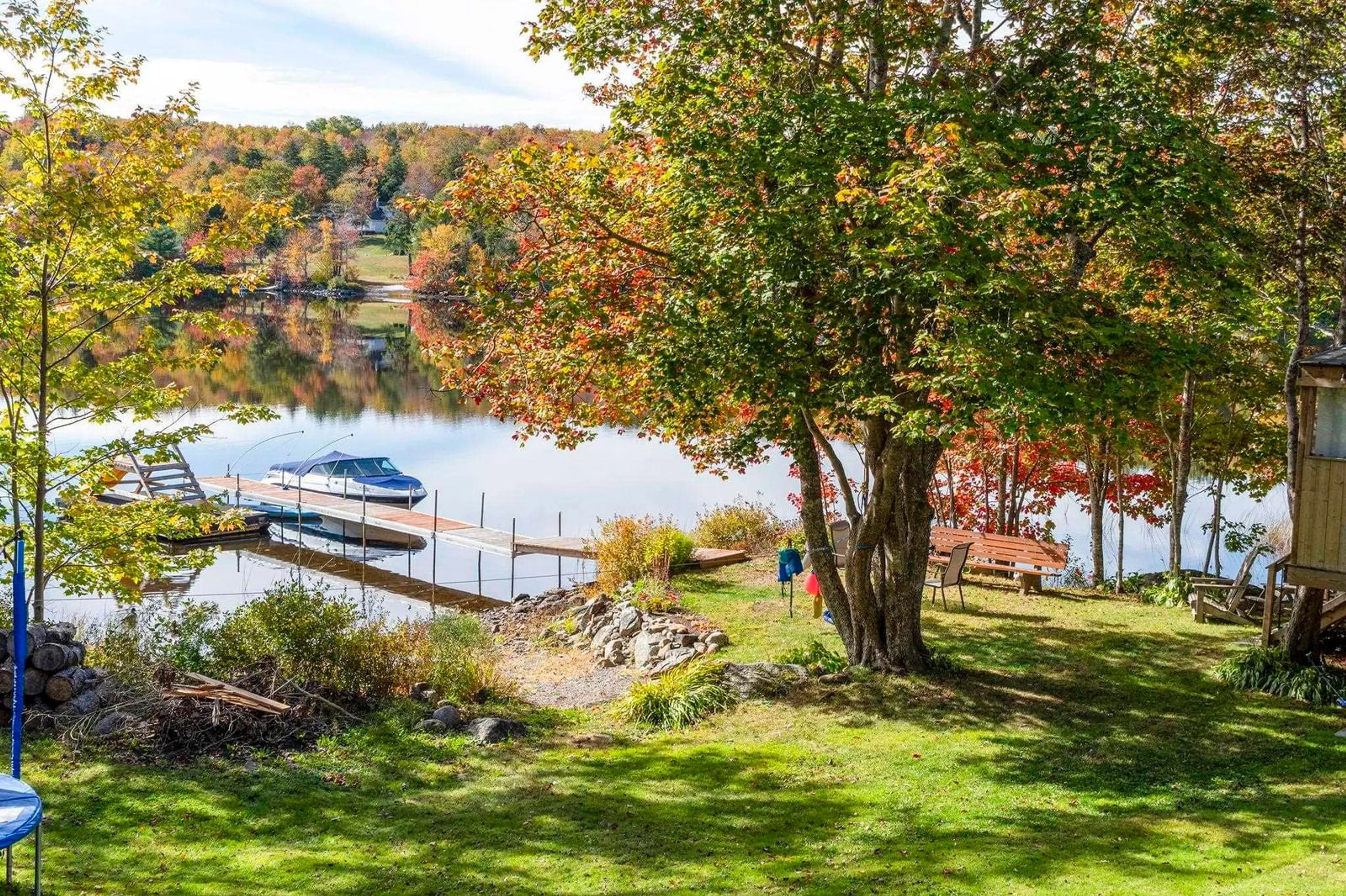 Patio, water/lake/river/ocean view for 514 Ponderosa Dr, Lake Echo Nova Scotia B3E 1E3