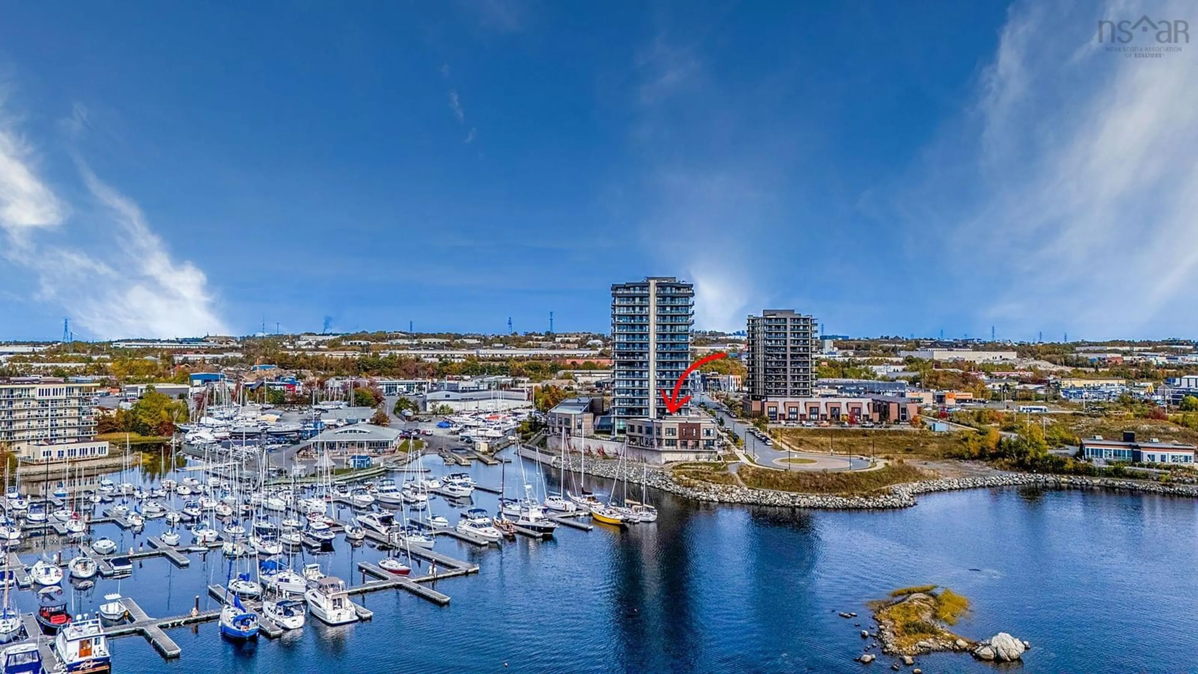 A pic from outside/outdoor area/front of a property/back of a property/a pic from drone, water/lake/river/ocean view for 5 Coveview Walk, Dartmouth Nova Scotia B3B 0P9
