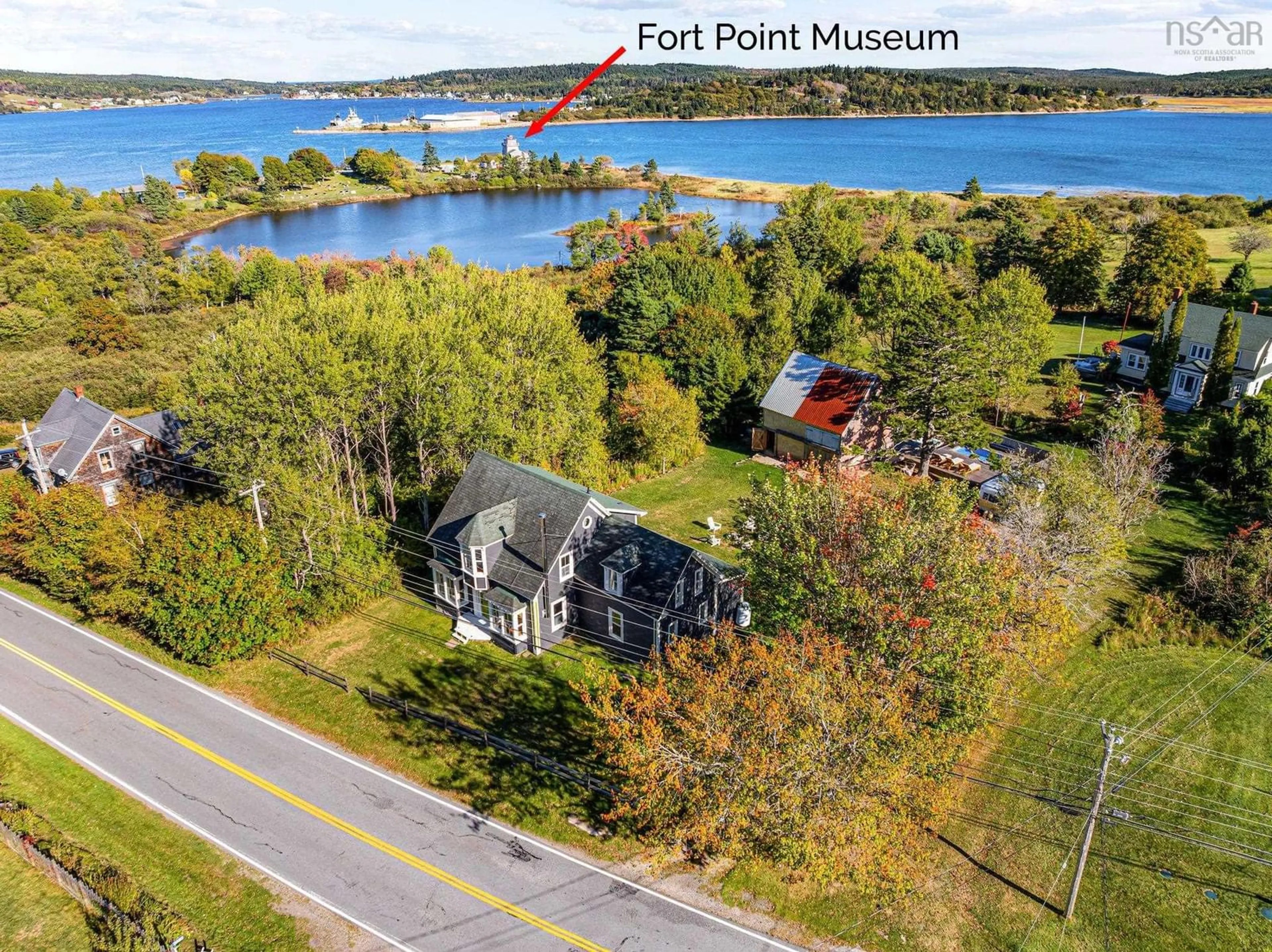 A pic from outside/outdoor area/front of a property/back of a property/a pic from drone, water/lake/river/ocean view for 3579 331 Hwy, Lahave Nova Scotia B0R 1C0