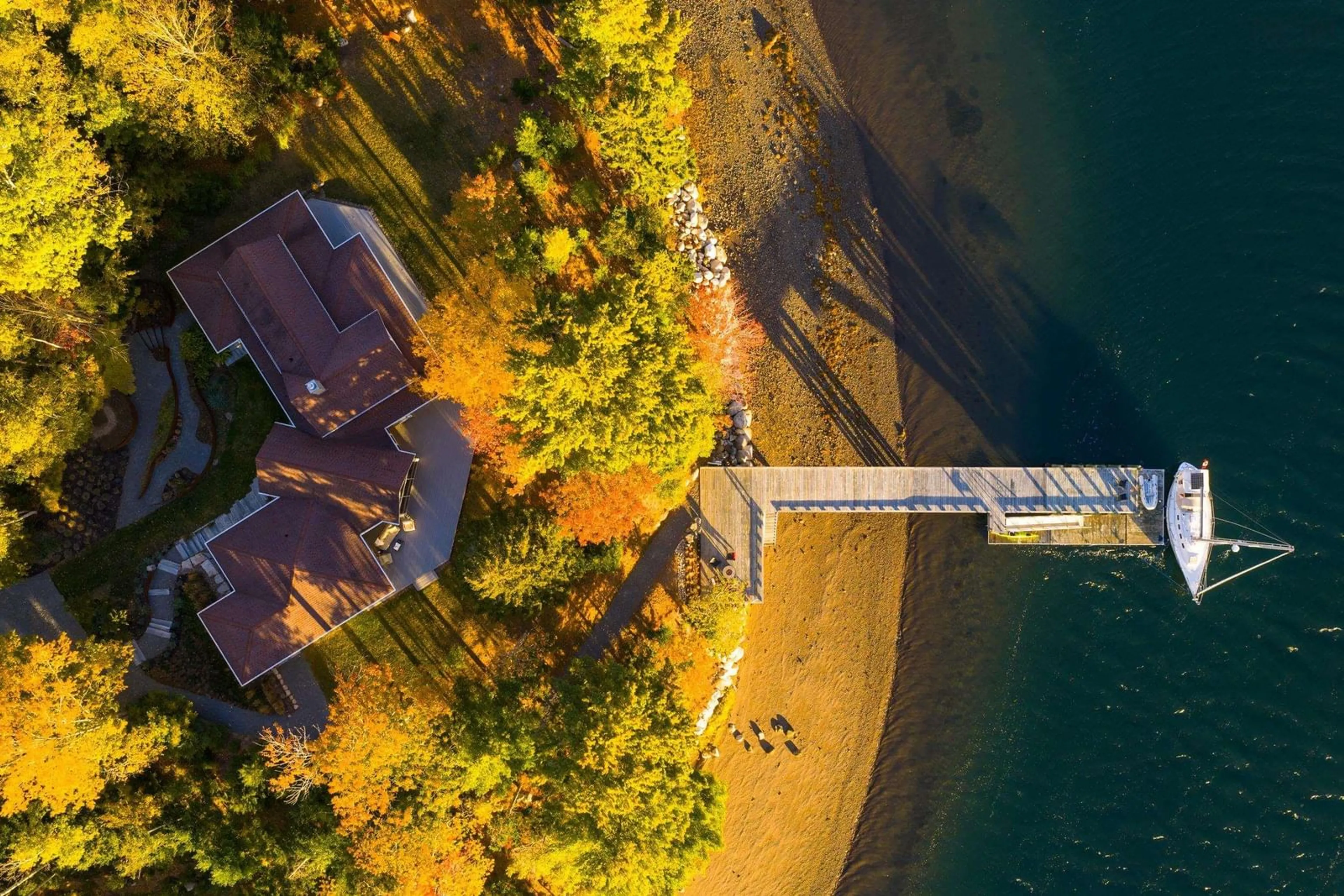 A pic from outside/outdoor area/front of a property/back of a property/a pic from drone, water/lake/river/ocean view for 32 Himmelman Lane, Herman's Island Nova Scotia B0J 2E0