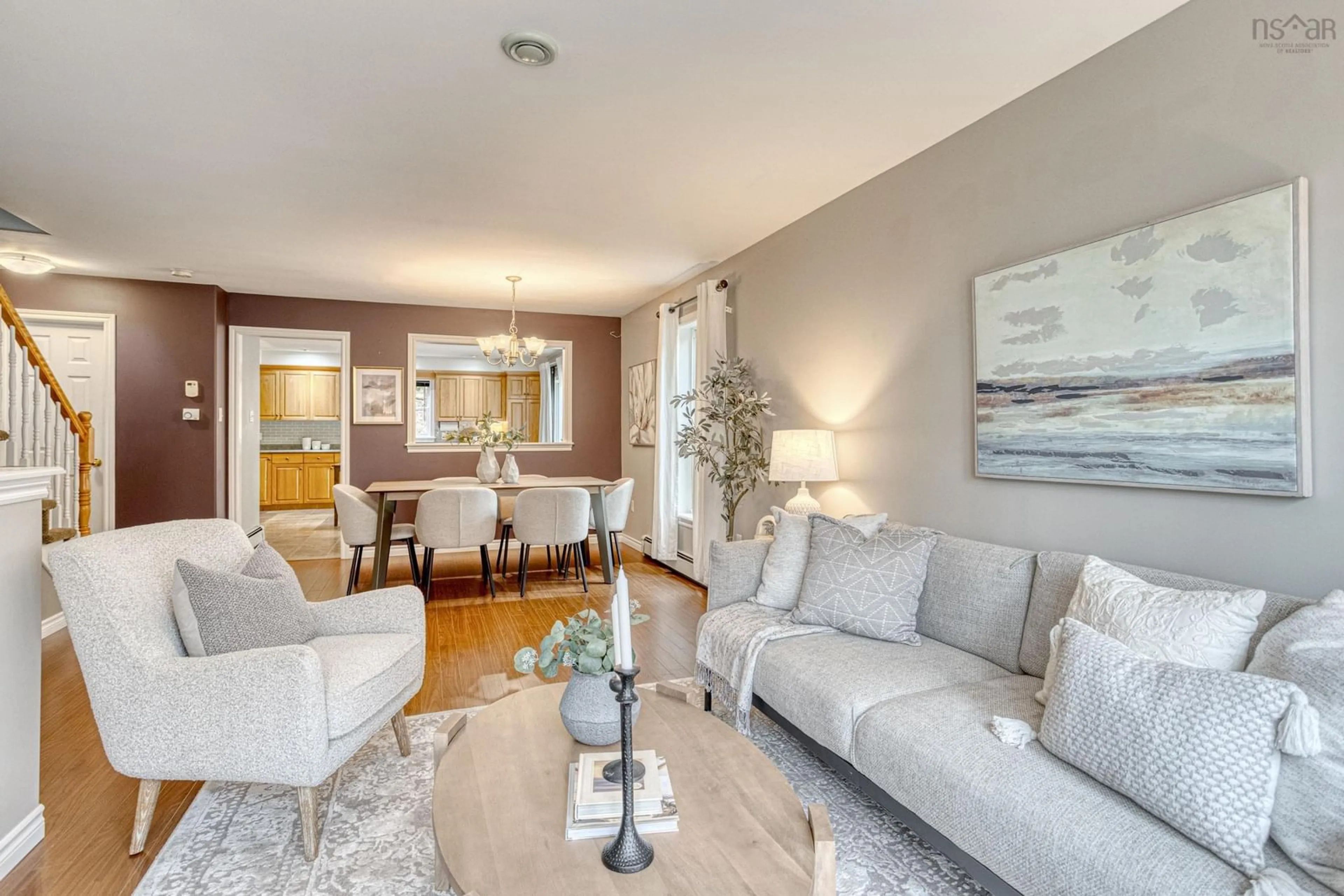 Living room with furniture, wood/laminate floor for 4 B Rockhaven Dr, Halifax Nova Scotia B3M 1Z9