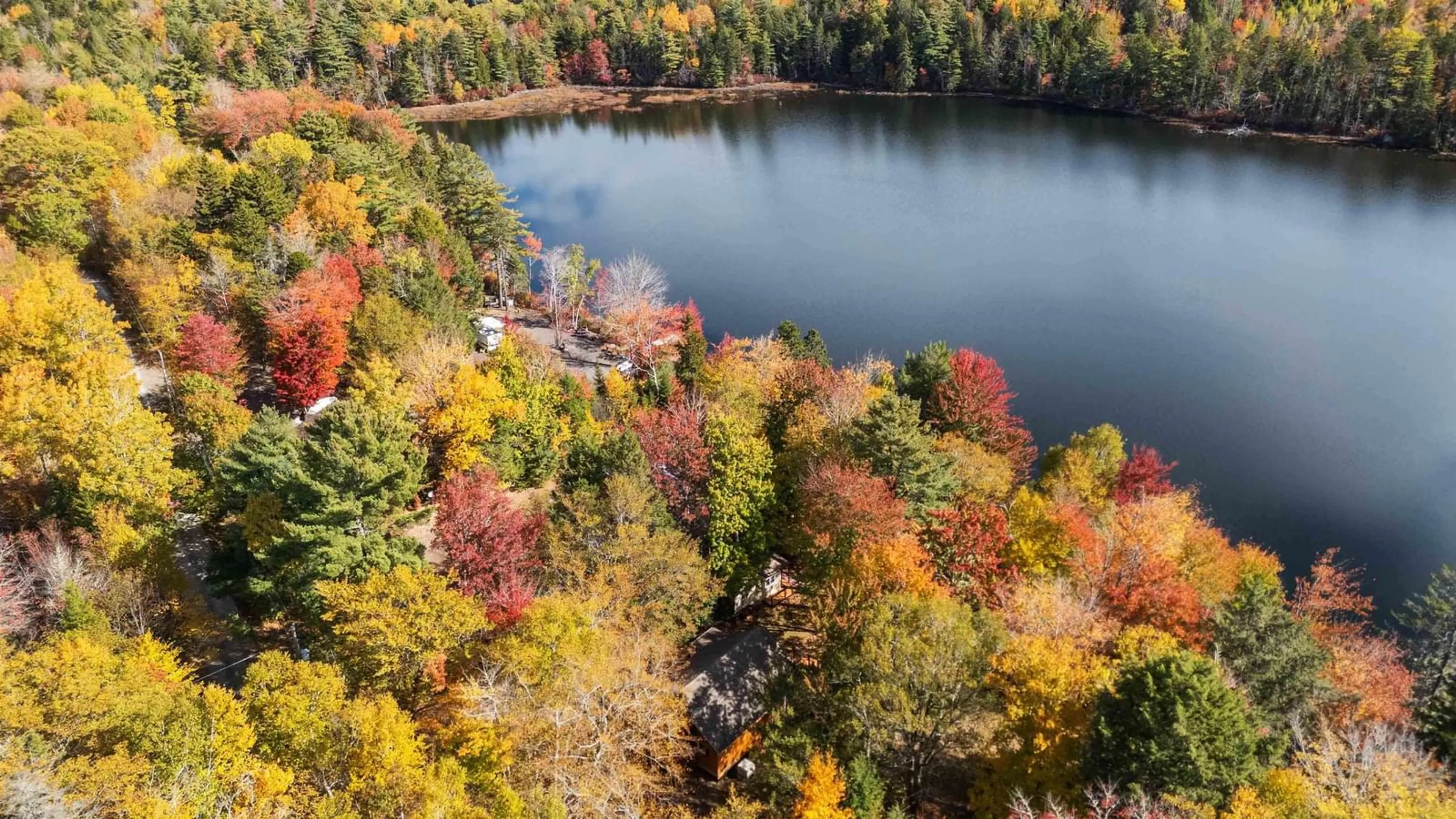 A pic from outside/outdoor area/front of a property/back of a property/a pic from drone, water/lake/river/ocean view for 69 Blue Jay Rd, Molega Lake Nova Scotia B4V 8S9