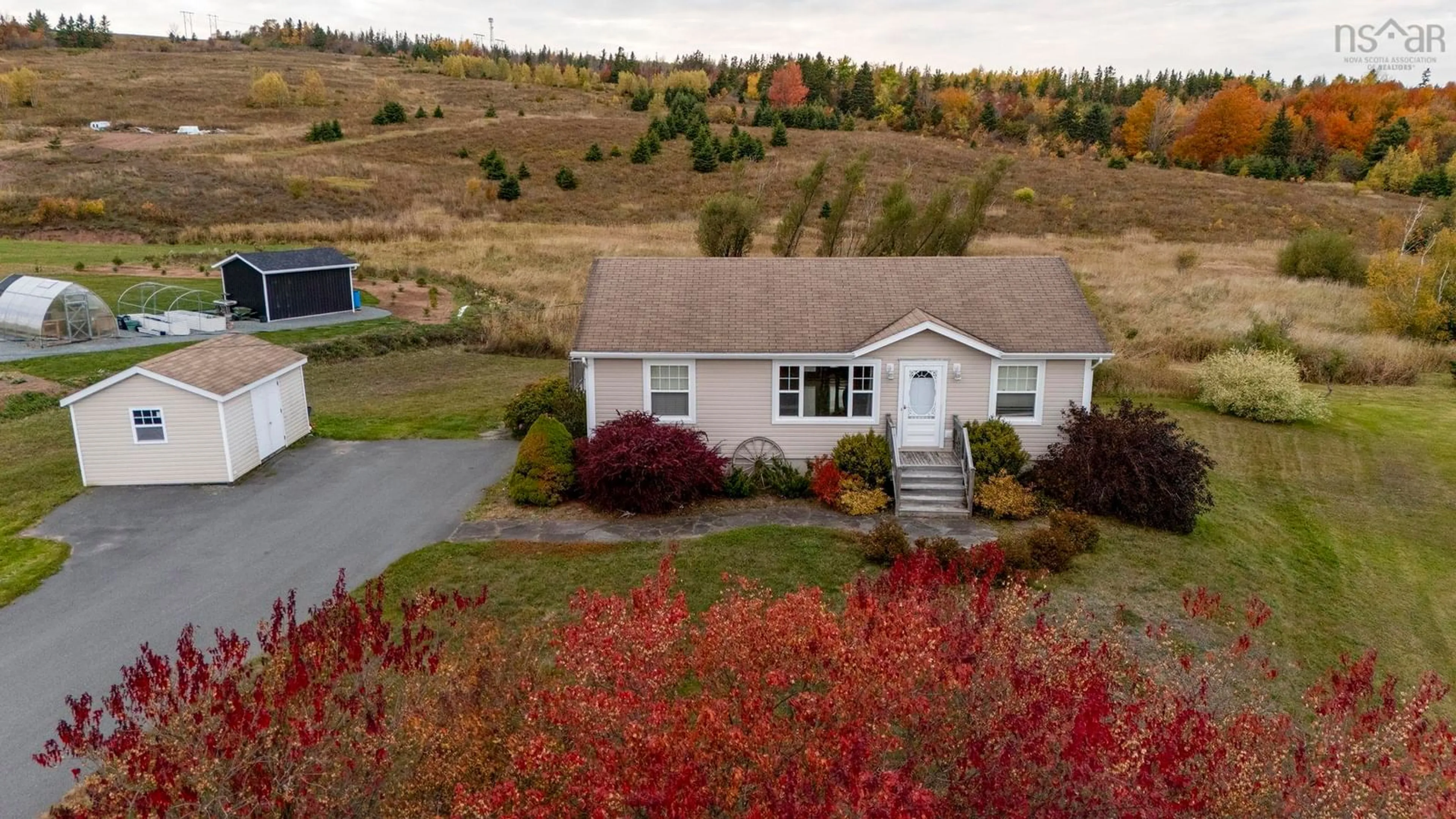 A pic from outside/outdoor area/front of a property/back of a property/a pic from drone, street for 228 Greenhill Rd, Alma Nova Scotia B0K 2A0