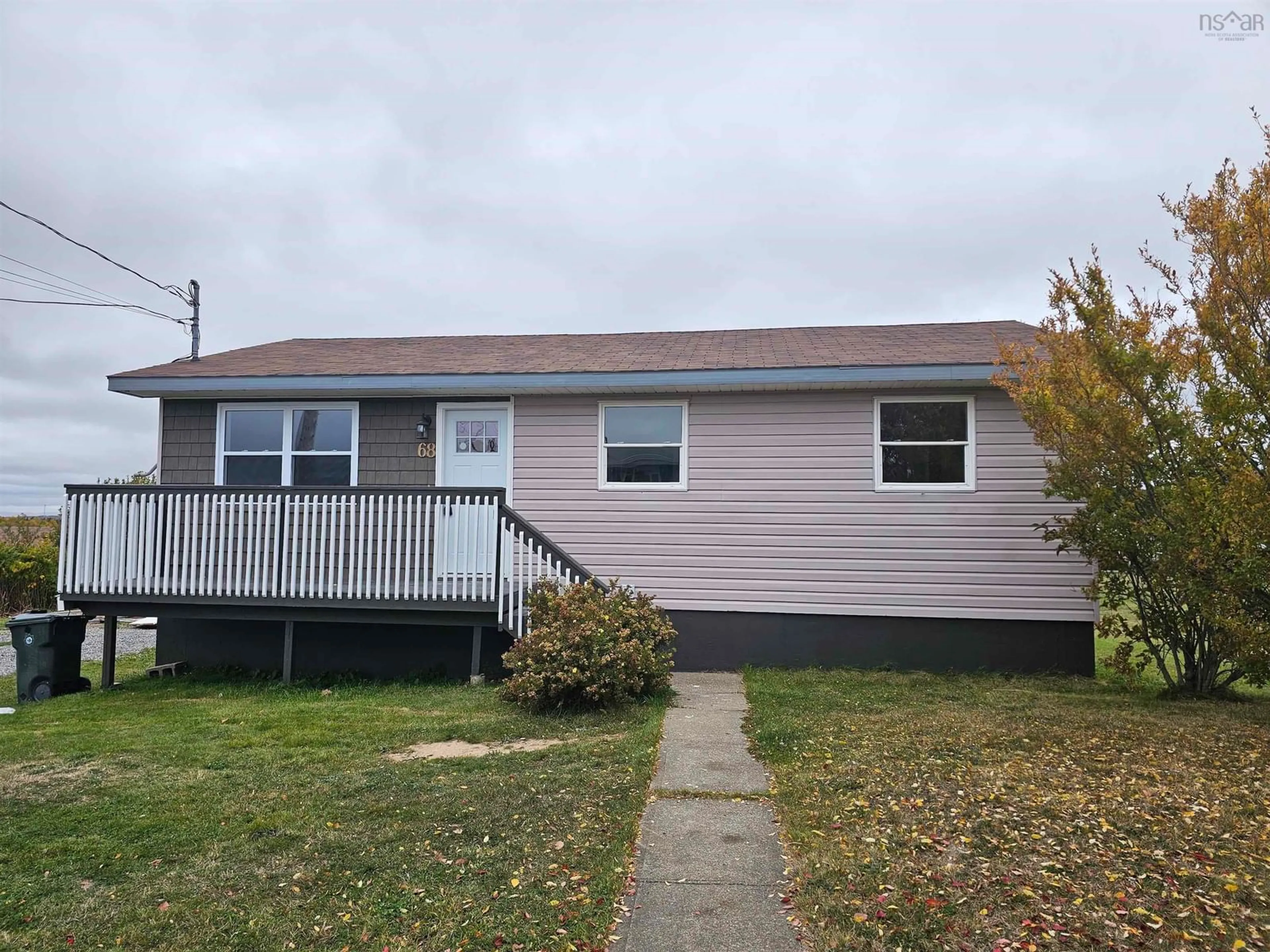 Home with vinyl exterior material, street for 68 Macdonald Cres, Sydney Mines Nova Scotia B1Y 3H5