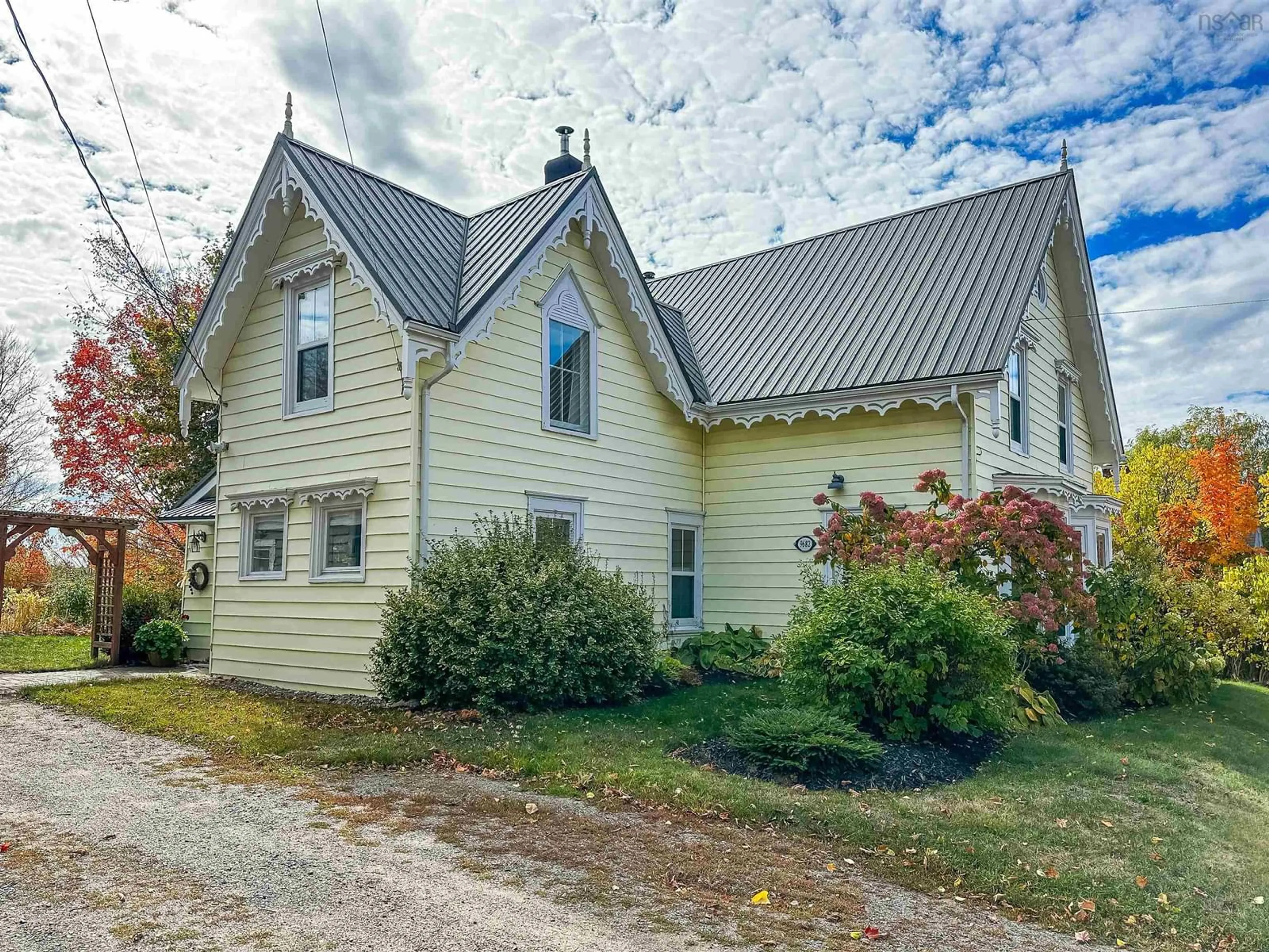 A pic from outside/outdoor area/front of a property/back of a property/a pic from drone, building for 9682 Highway 221, Canning Nova Scotia B0P 1H0