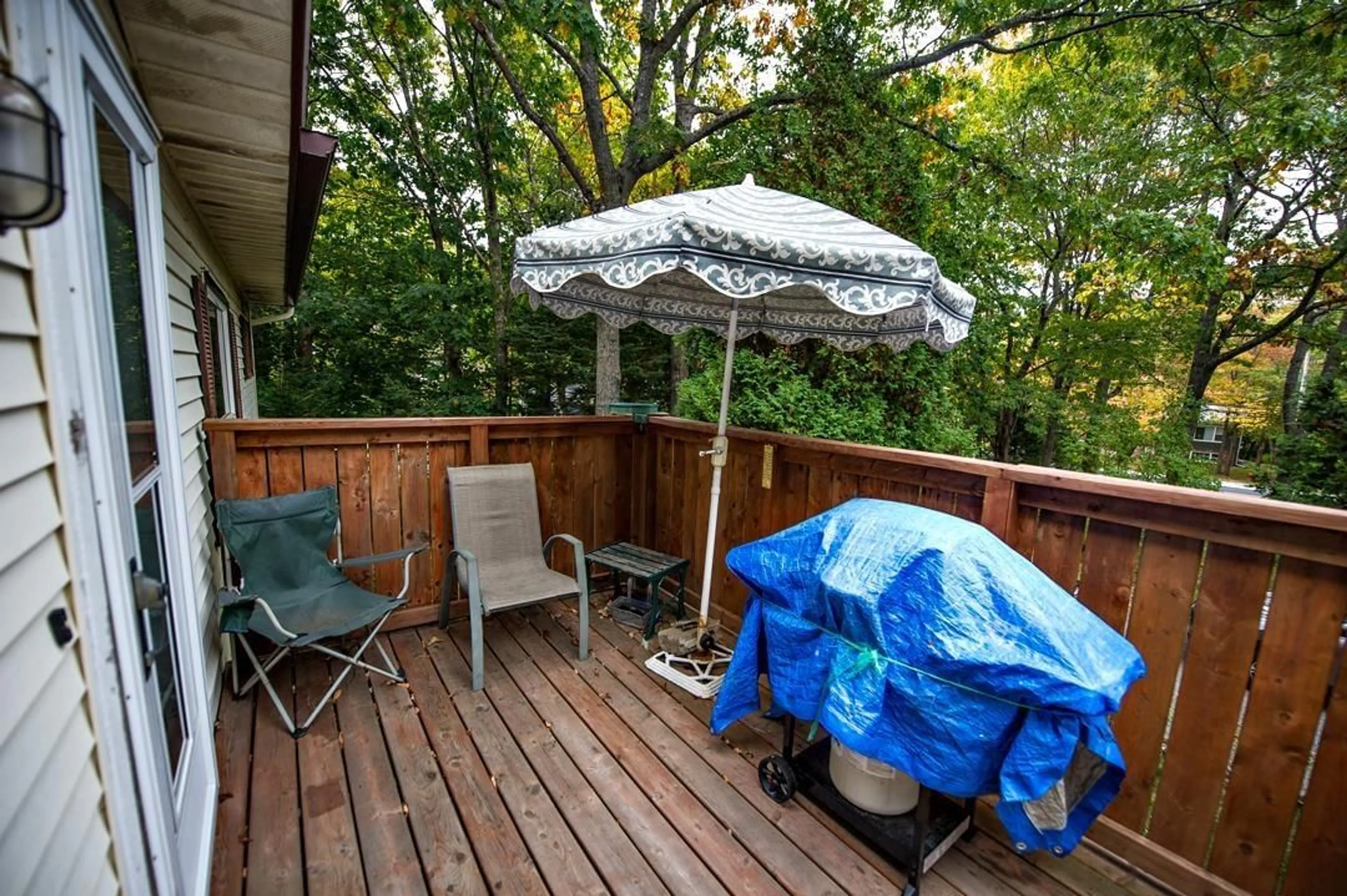 Patio, forest/trees view for 386 Rocky Lake Dr, Bedford Nova Scotia B4A 2T5