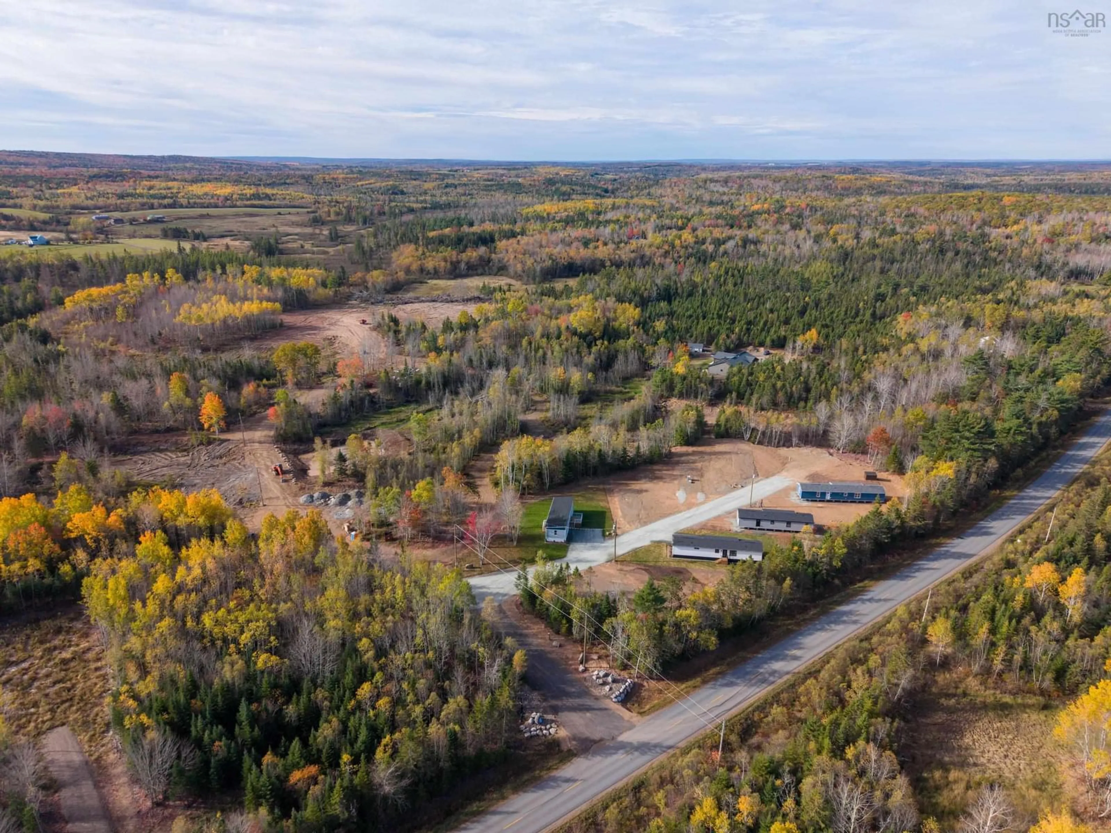 A pic from outside/outdoor area/front of a property/back of a property/a pic from drone, forest/trees view for 5 Pebble Lane, West St. Andrews Nova Scotia B0N 2J0