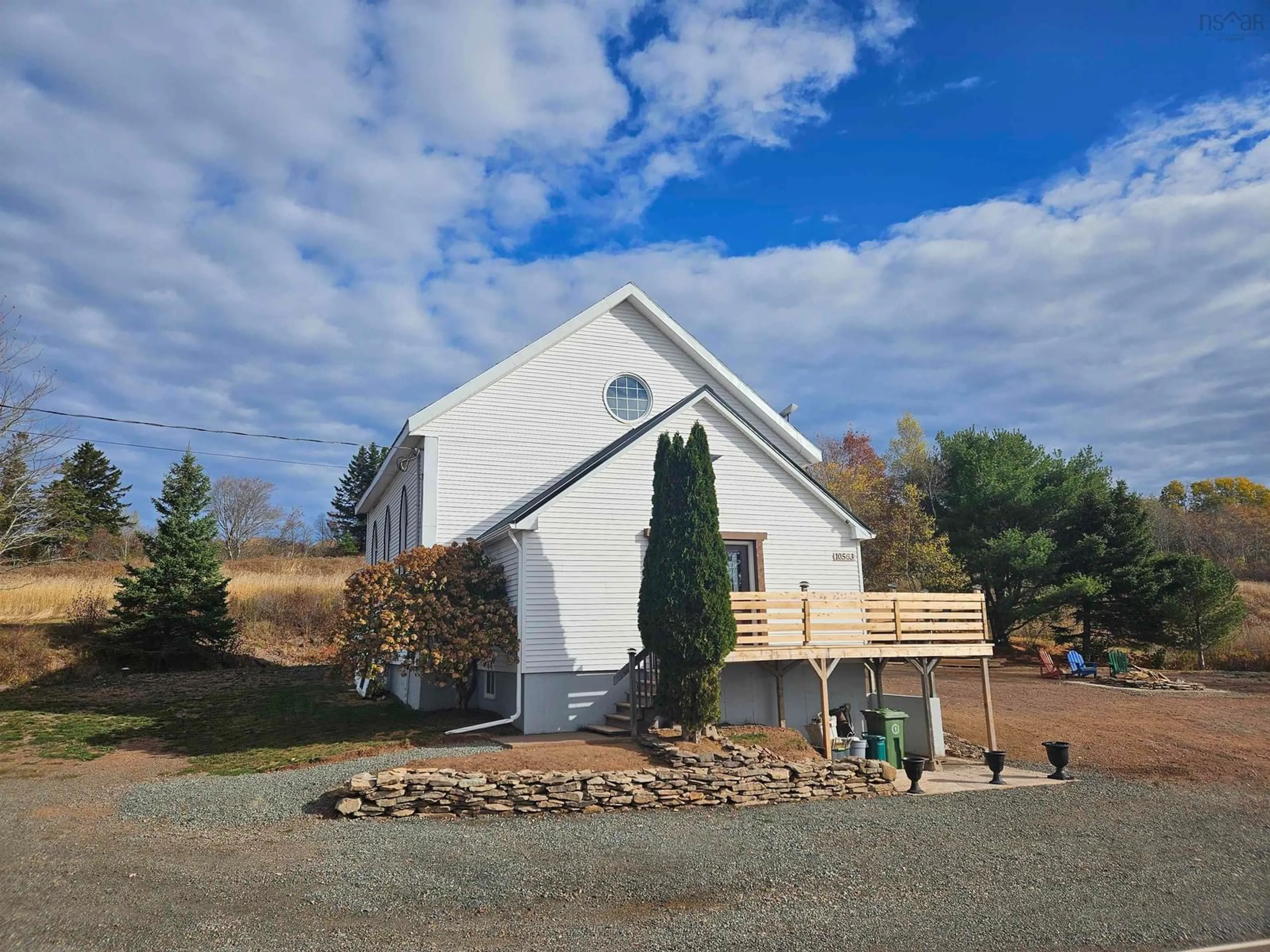A pic from outside/outdoor area/front of a property/back of a property/a pic from drone, mountain view for 10563 Hwy #2 Hwy, Mapleton Nova Scotia B0M 1W0