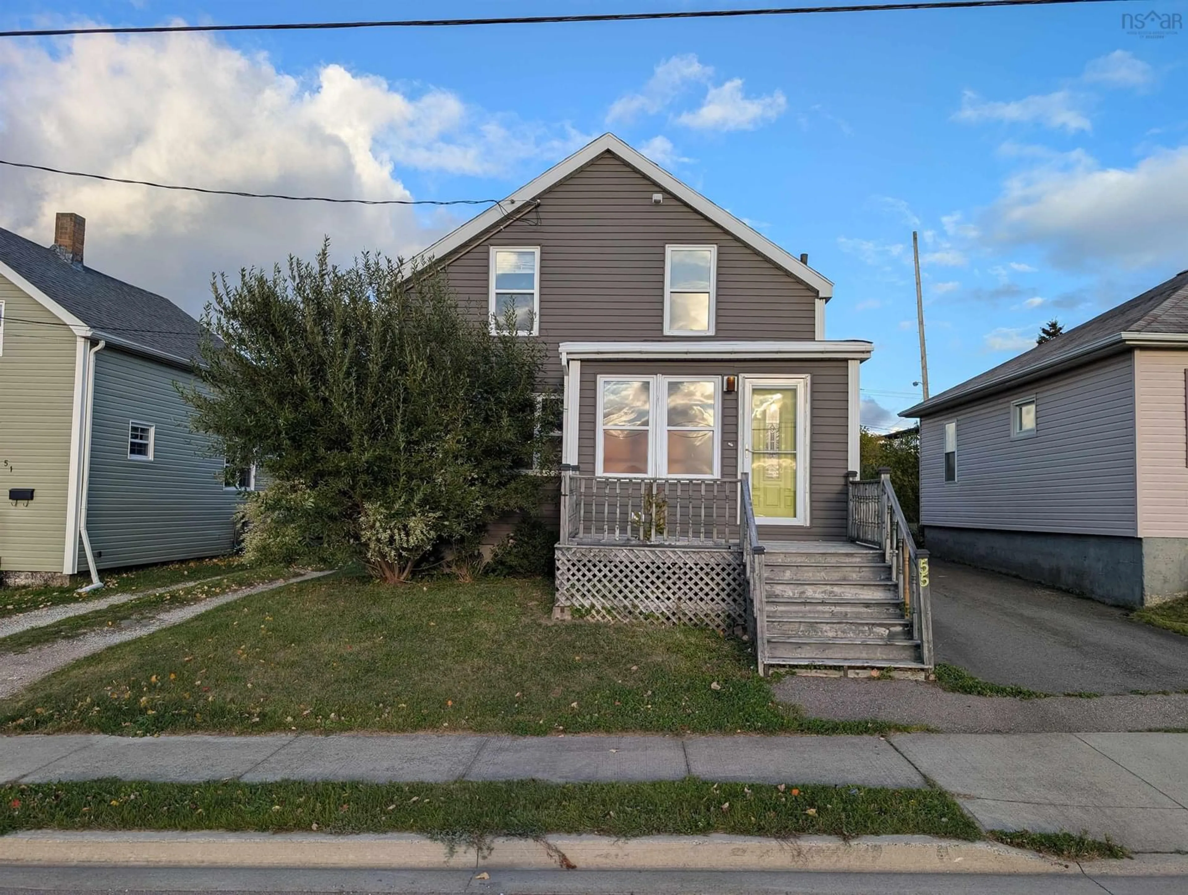 Home with vinyl exterior material, street for 55 Willow St, Sydney Nova Scotia B1P 3A2