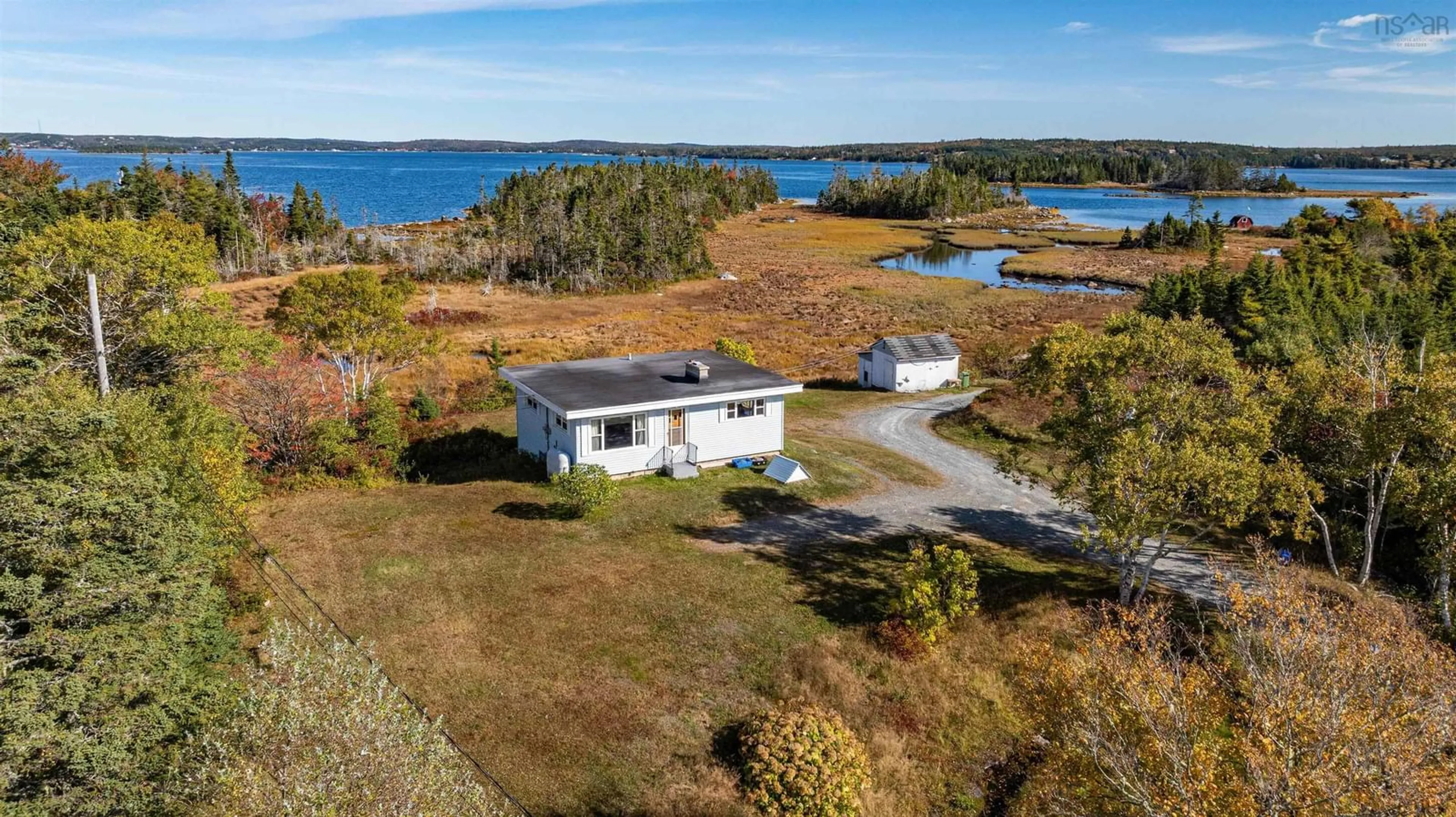 A pic from outside/outdoor area/front of a property/back of a property/a pic from drone, water/lake/river/ocean view for 1347 West Jeddore Rd, Head Of Jeddore Nova Scotia B0J 1P0