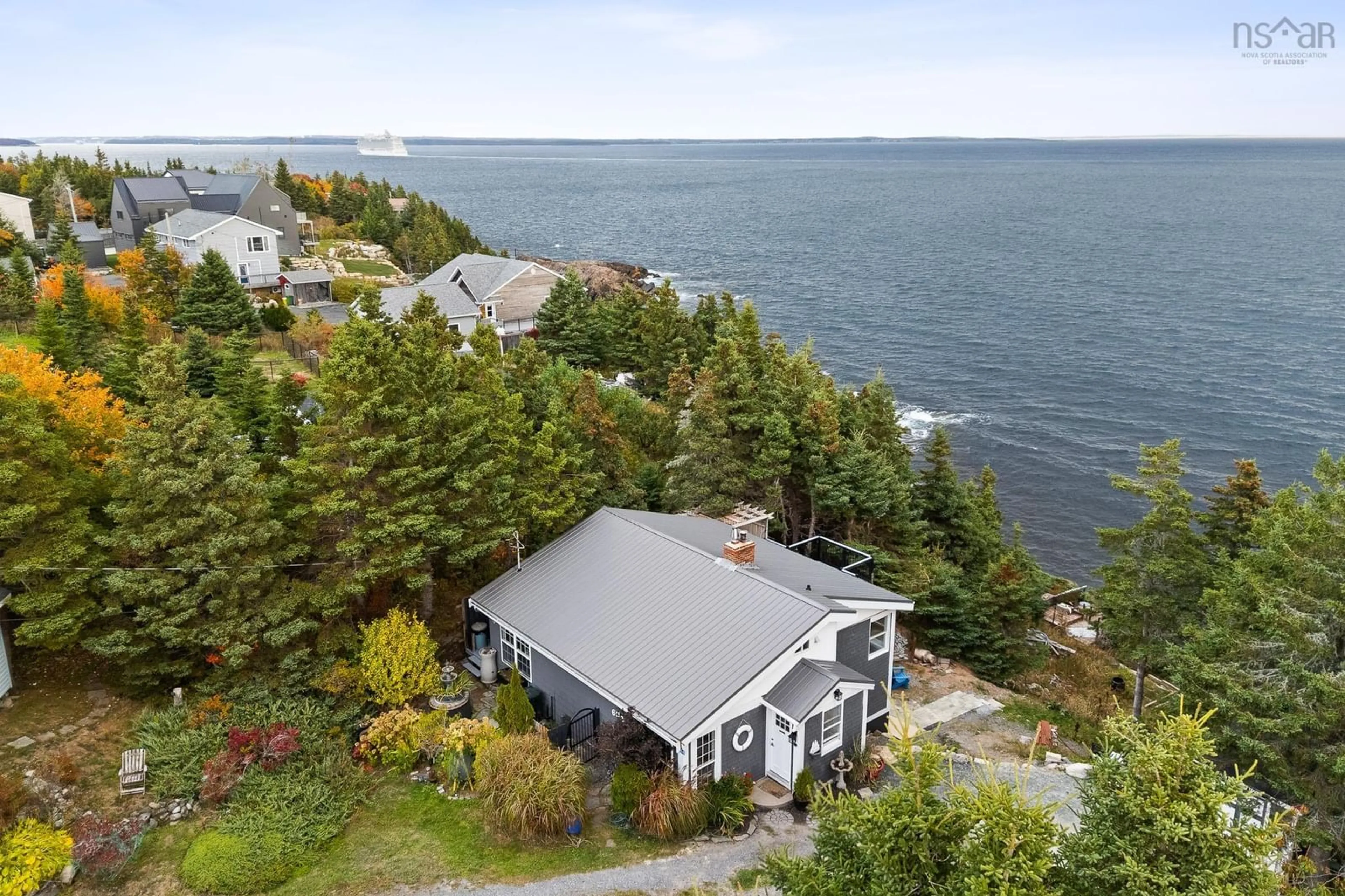 A pic from outside/outdoor area/front of a property/back of a property/a pic from drone, water/lake/river/ocean view for 634 Ketch Harbour Rd, Portuguese Cove Nova Scotia B3V 1K1