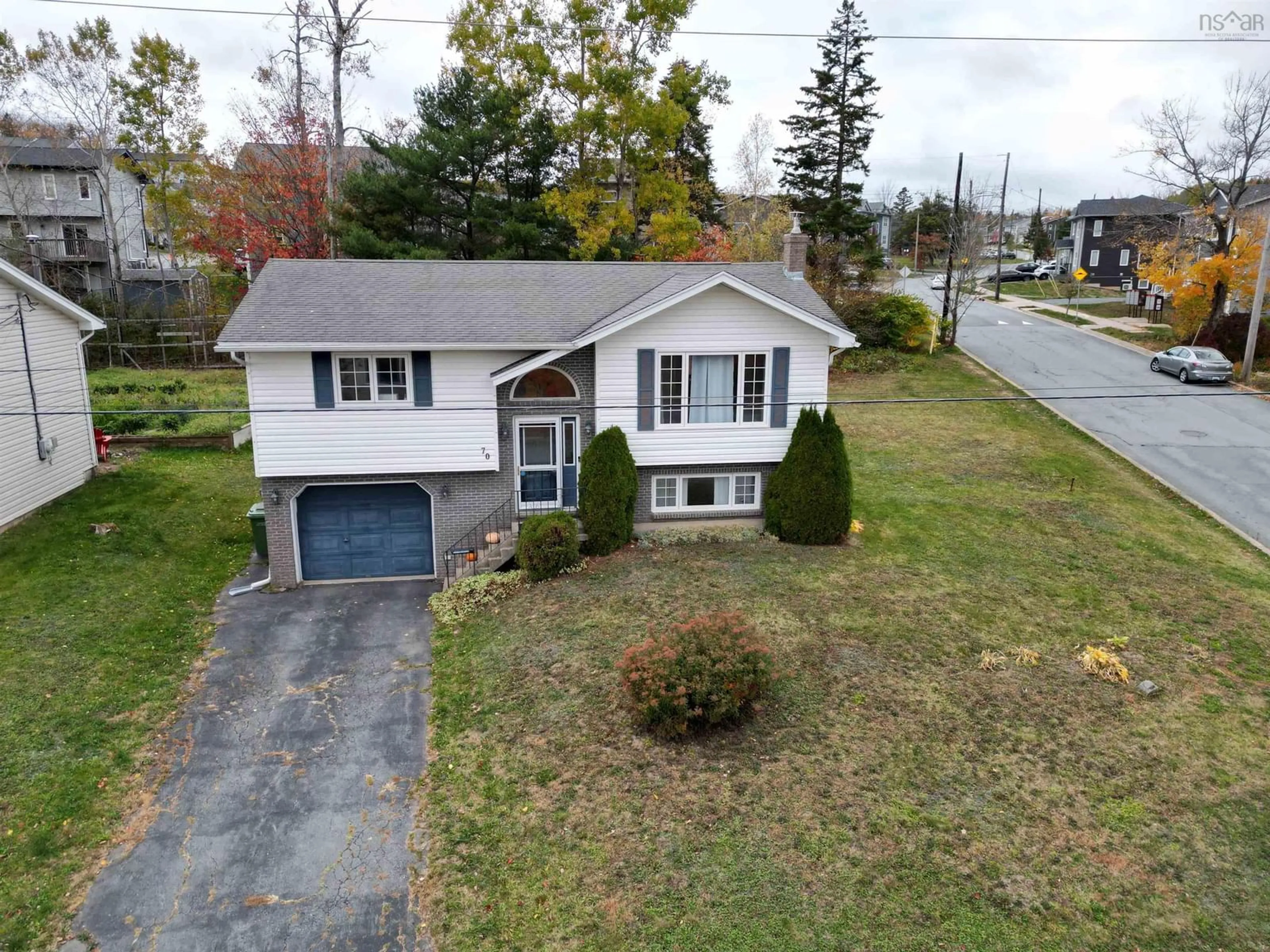 A pic from outside/outdoor area/front of a property/back of a property/a pic from drone, street for 70 Trundle Cres, Middle Sackville Nova Scotia B4E 2X2