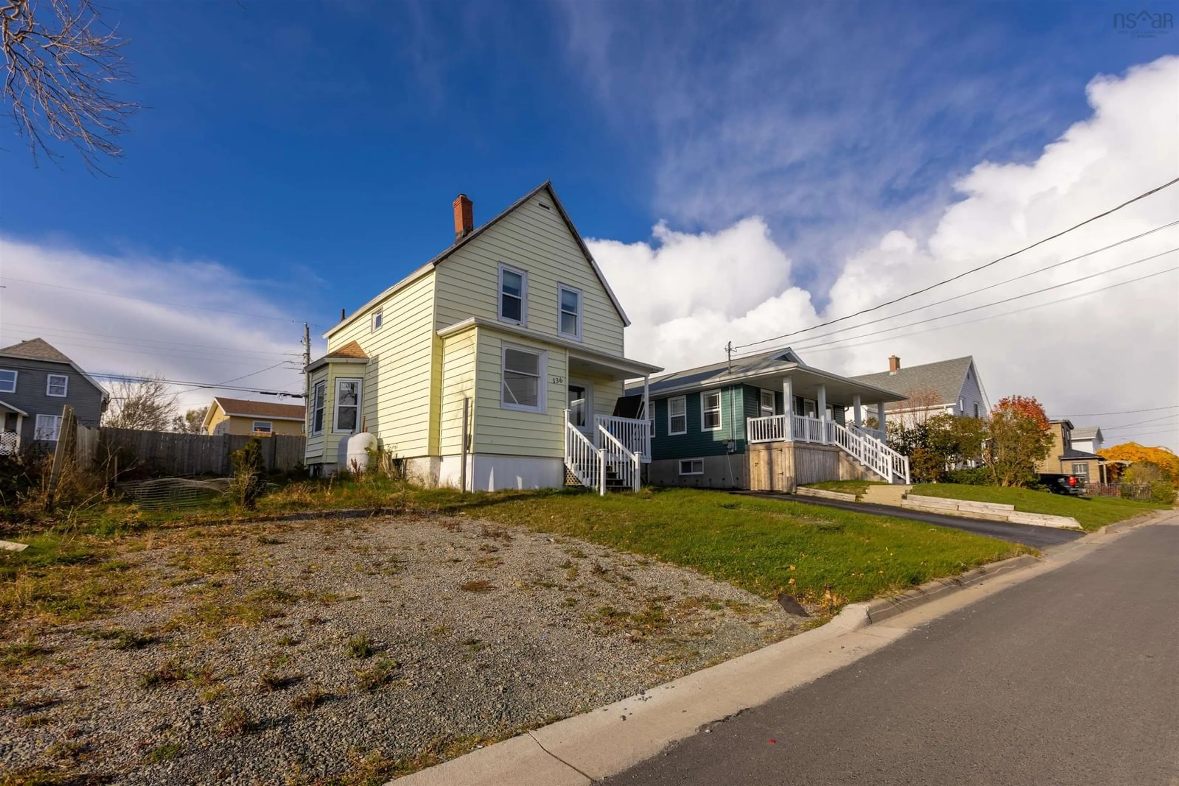 A pic from outside/outdoor area/front of a property/back of a property/a pic from drone, street for 136 Victoria St, Glace Bay Nova Scotia B1A 1Z8