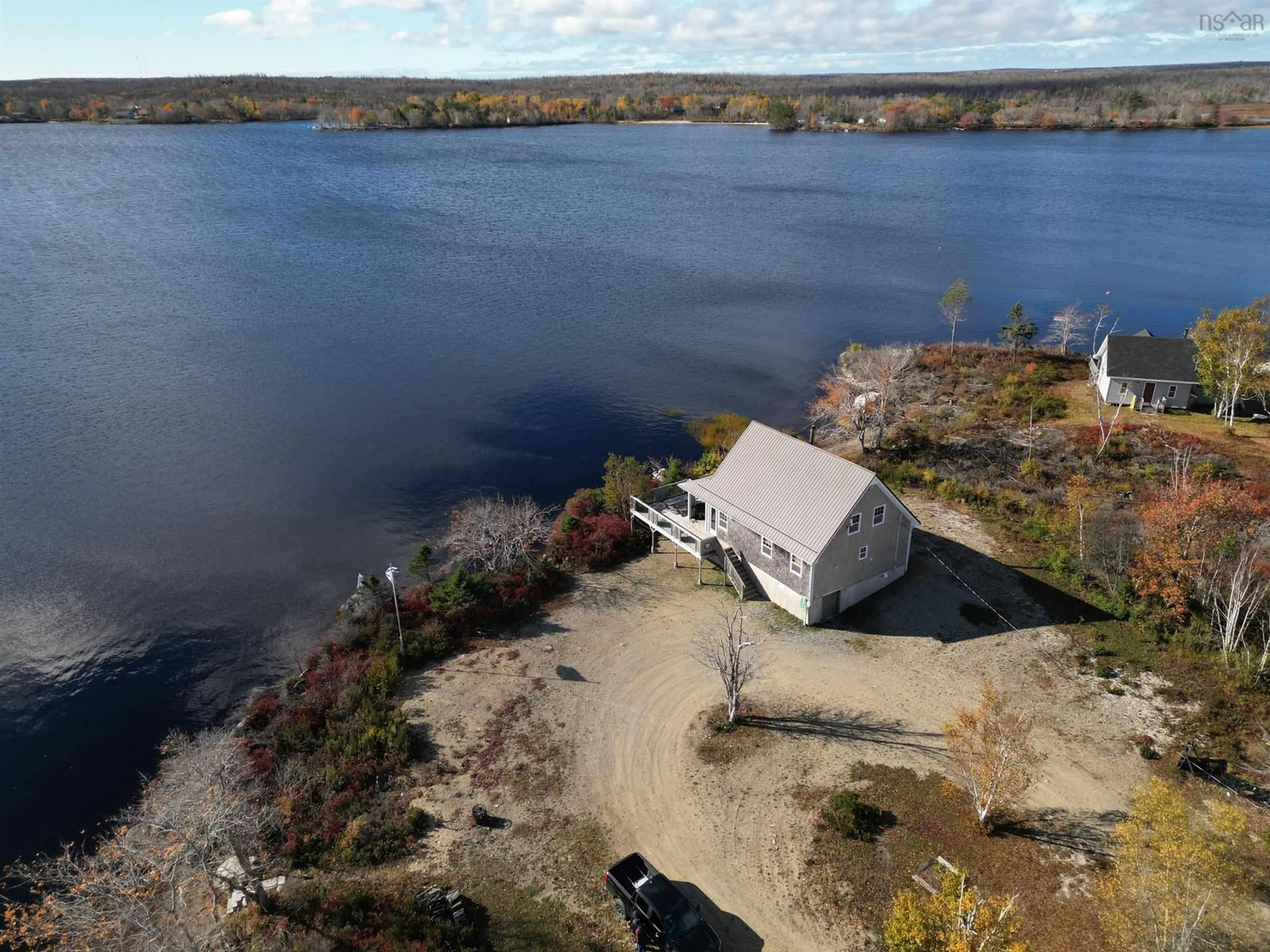 A pic from outside/outdoor area/front of a property/back of a property/a pic from drone, water/lake/river/ocean view for 337 Goose Lake, Goose Lake Nova Scotia B0W 1G0