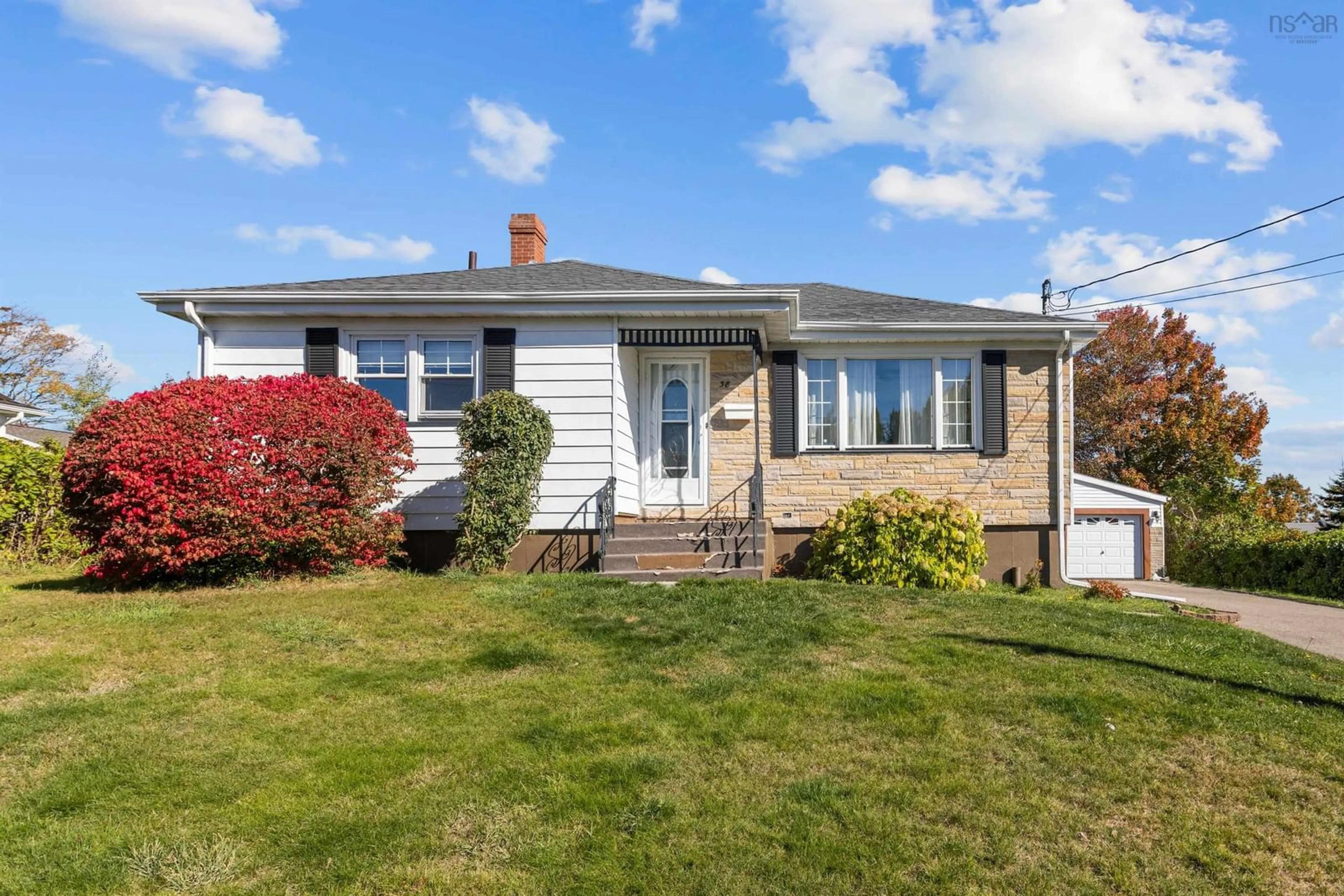 Home with vinyl exterior material, street for 38 Melwood Dr, Westmount Nova Scotia B1R 1W2