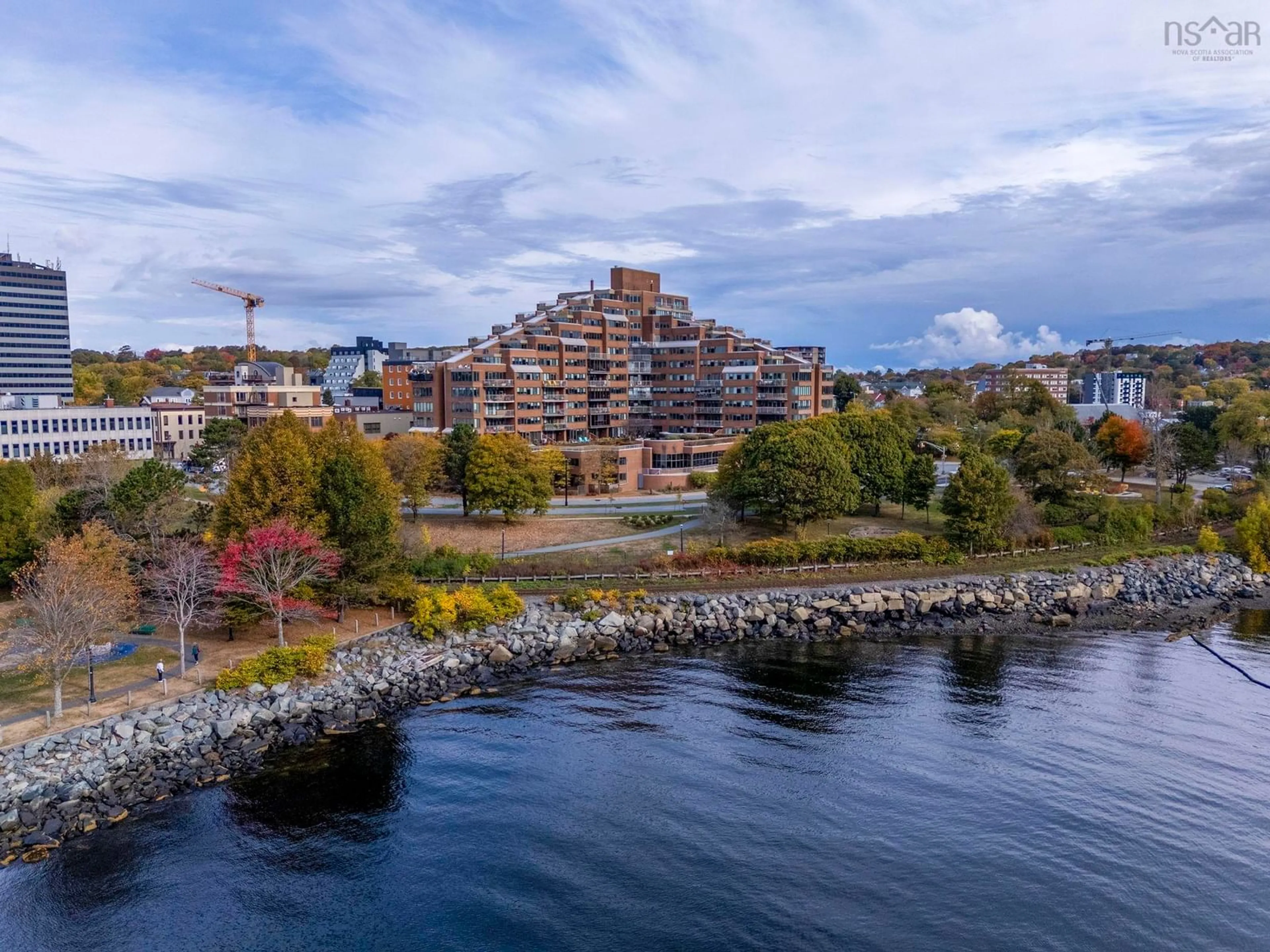 A pic from outside/outdoor area/front of a property/back of a property/a pic from drone, water/lake/river/ocean view for 1 Prince St #110, Dartmouth Nova Scotia B2Y 4L3