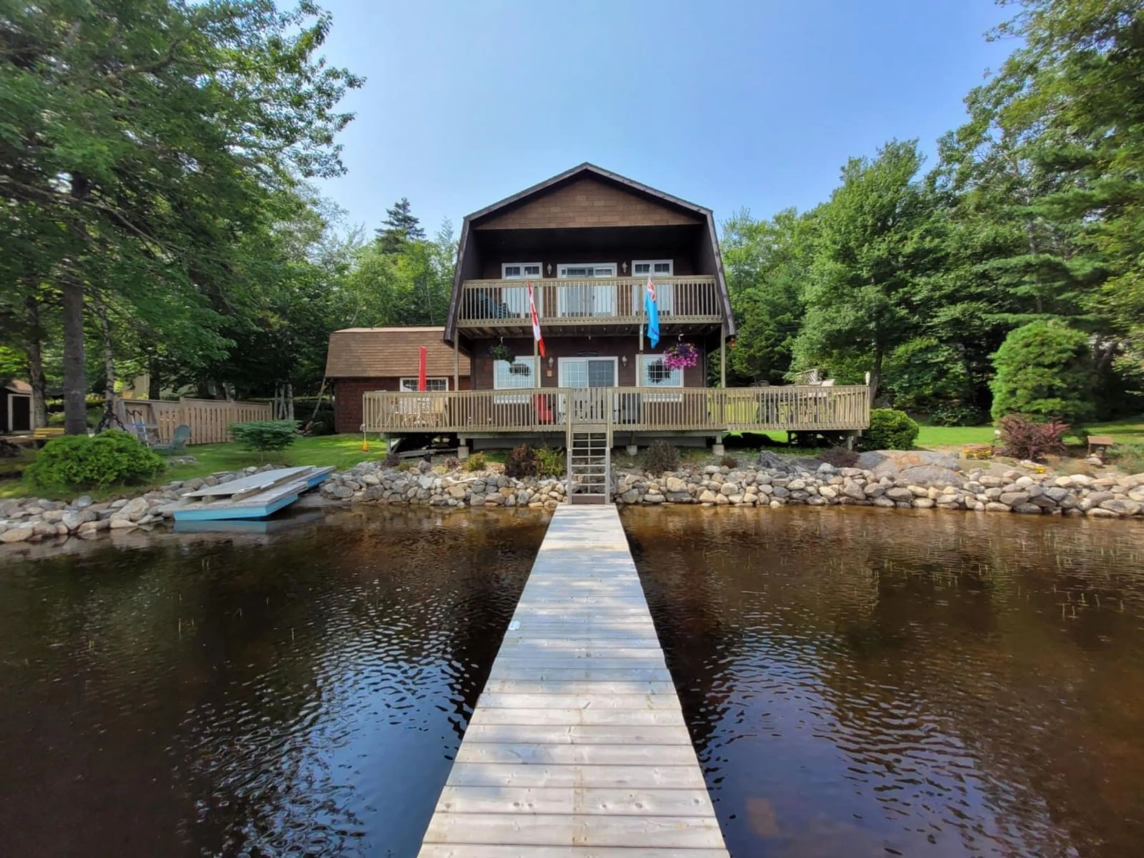 A pic from outside/outdoor area/front of a property/back of a property/a pic from drone, water/lake/river/ocean view for 153 Haines Rd, North Range Nova Scotia B0W 1H0