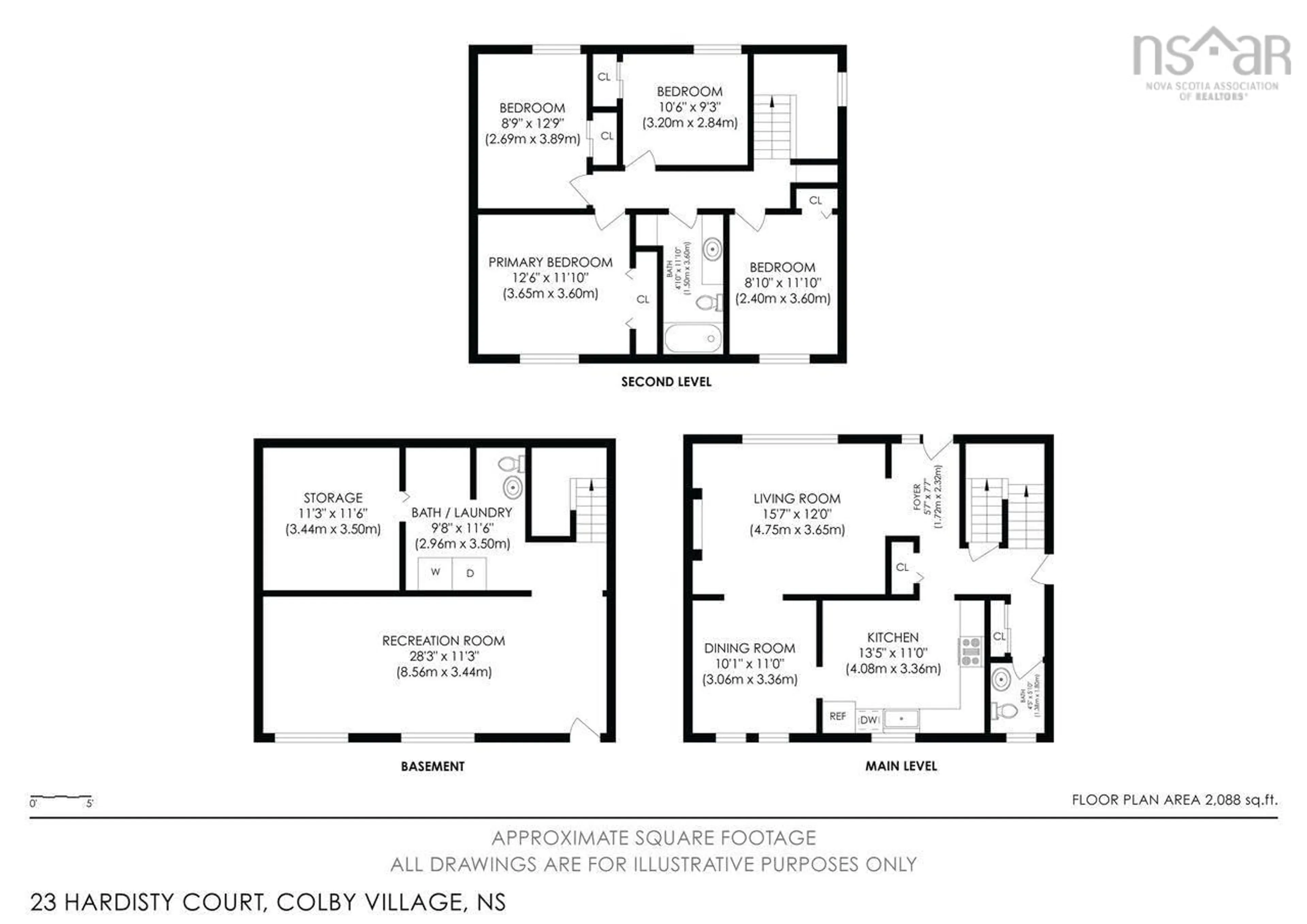 Floor plan for 23 Hardisty Crt, Colby Village Nova Scotia B2V 1K8