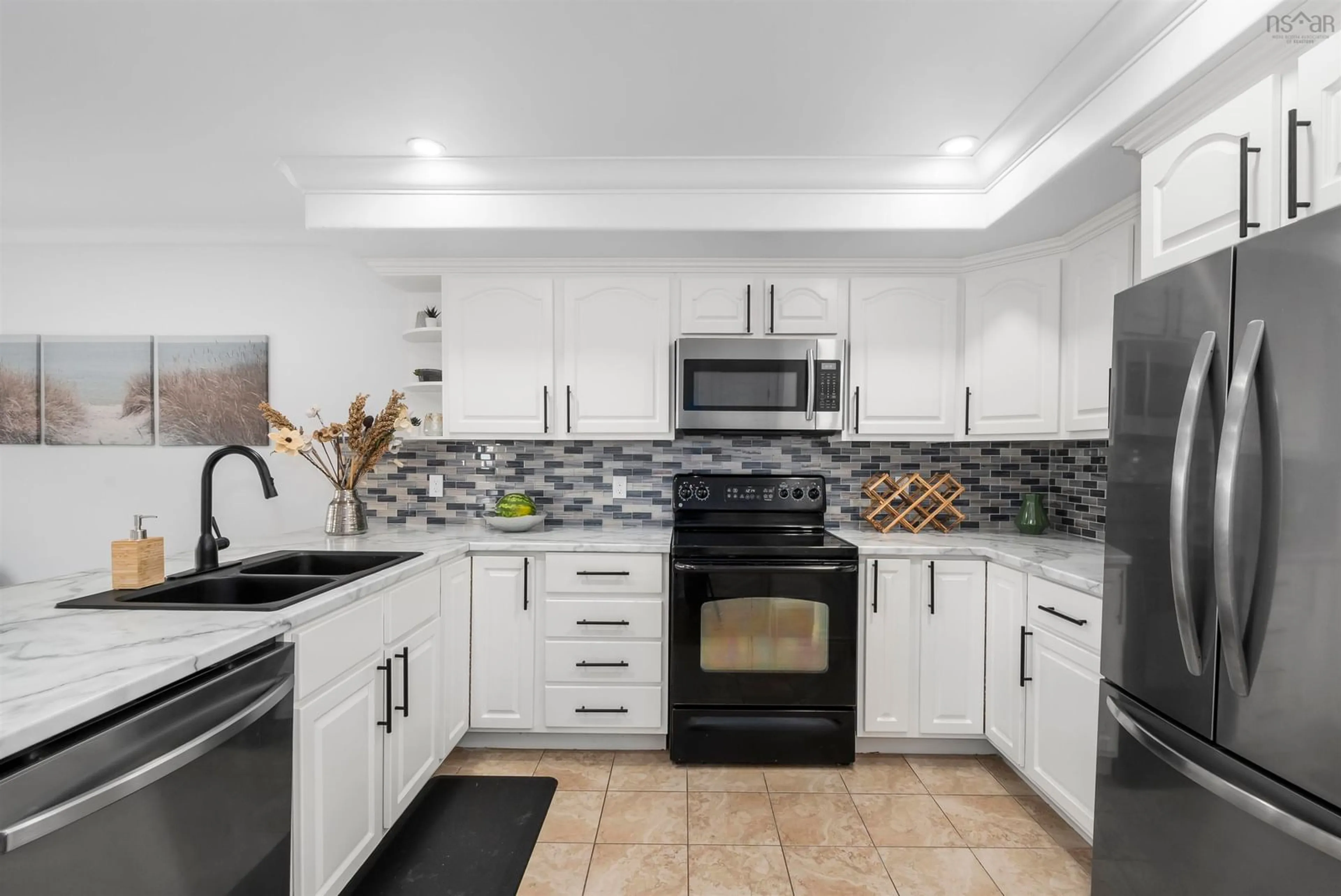 Open concept kitchen, ceramic/tile floor for 5 Brigadier Crt, Halifax Nova Scotia B3M 4Y4