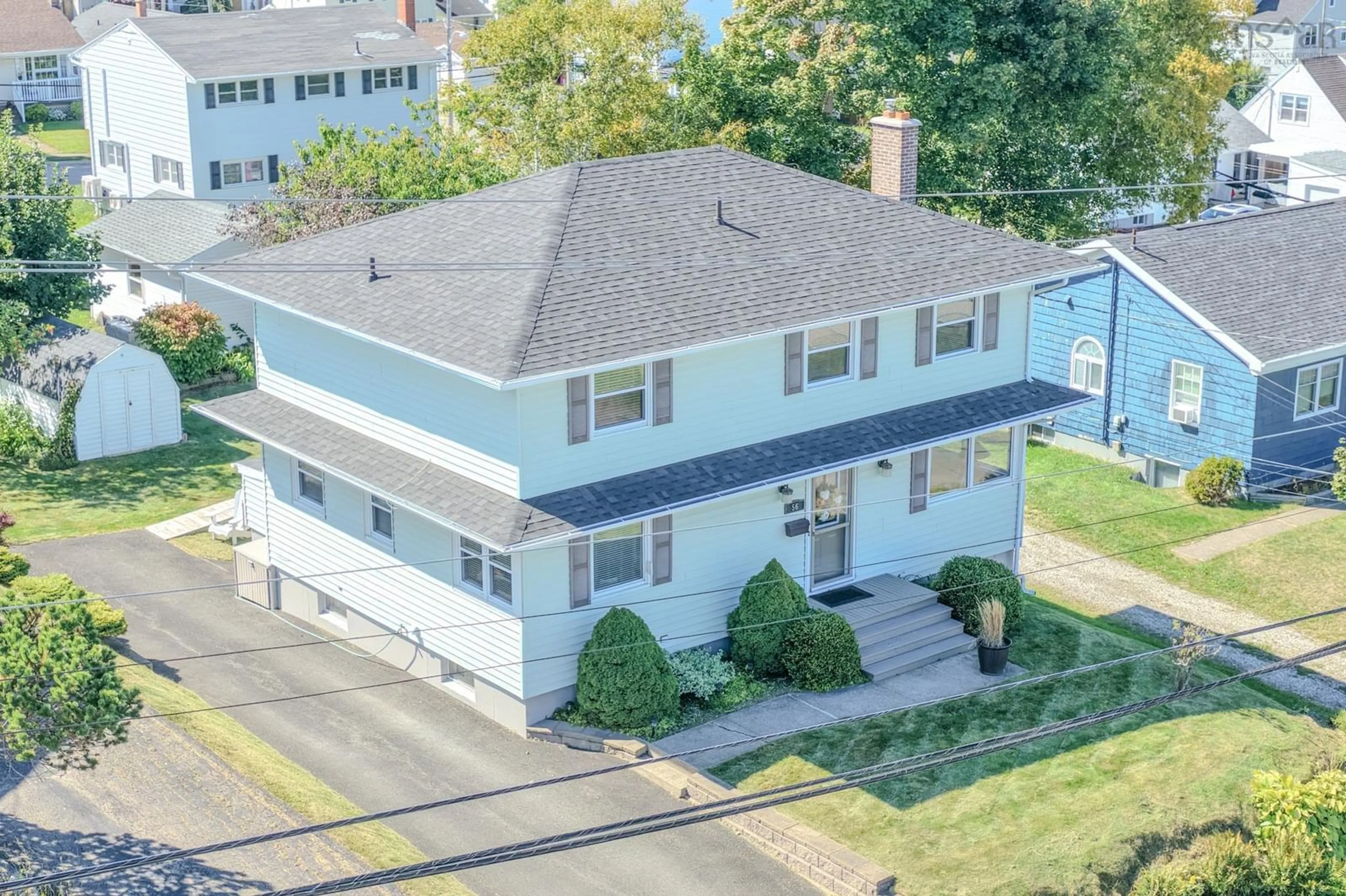 A pic from outside/outdoor area/front of a property/back of a property/a pic from drone, unknown for 56 Churchill Dr, Sydney Nova Scotia B1S 2B3
