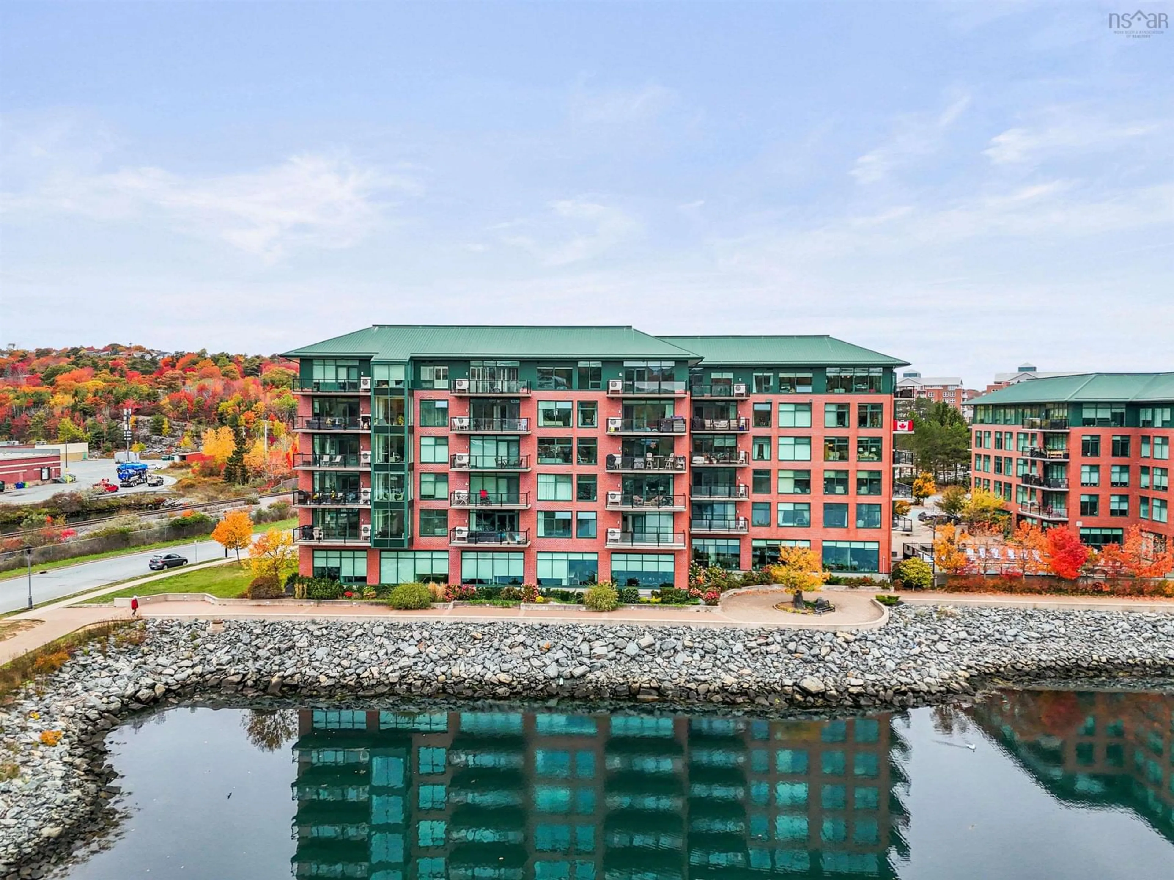 A pic from outside/outdoor area/front of a property/back of a property/a pic from drone, water/lake/river/ocean view for 220 Waterfront Dr #409, Bedford Nova Scotia B4A 0H3
