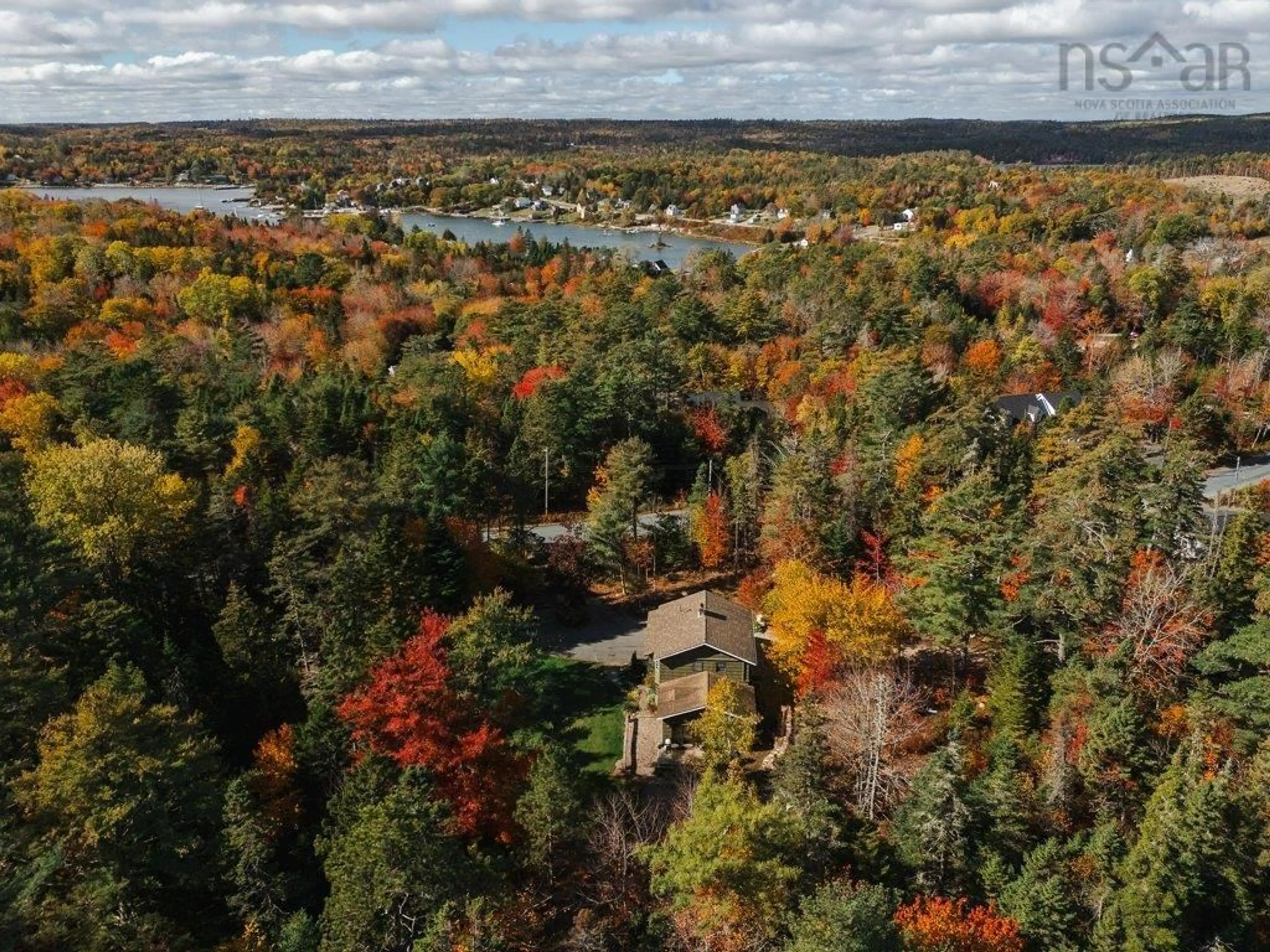 A pic from outside/outdoor area/front of a property/back of a property/a pic from drone, forest/trees view for 72 Conrads Rd, Hubbards Nova Scotia B0J 1T0