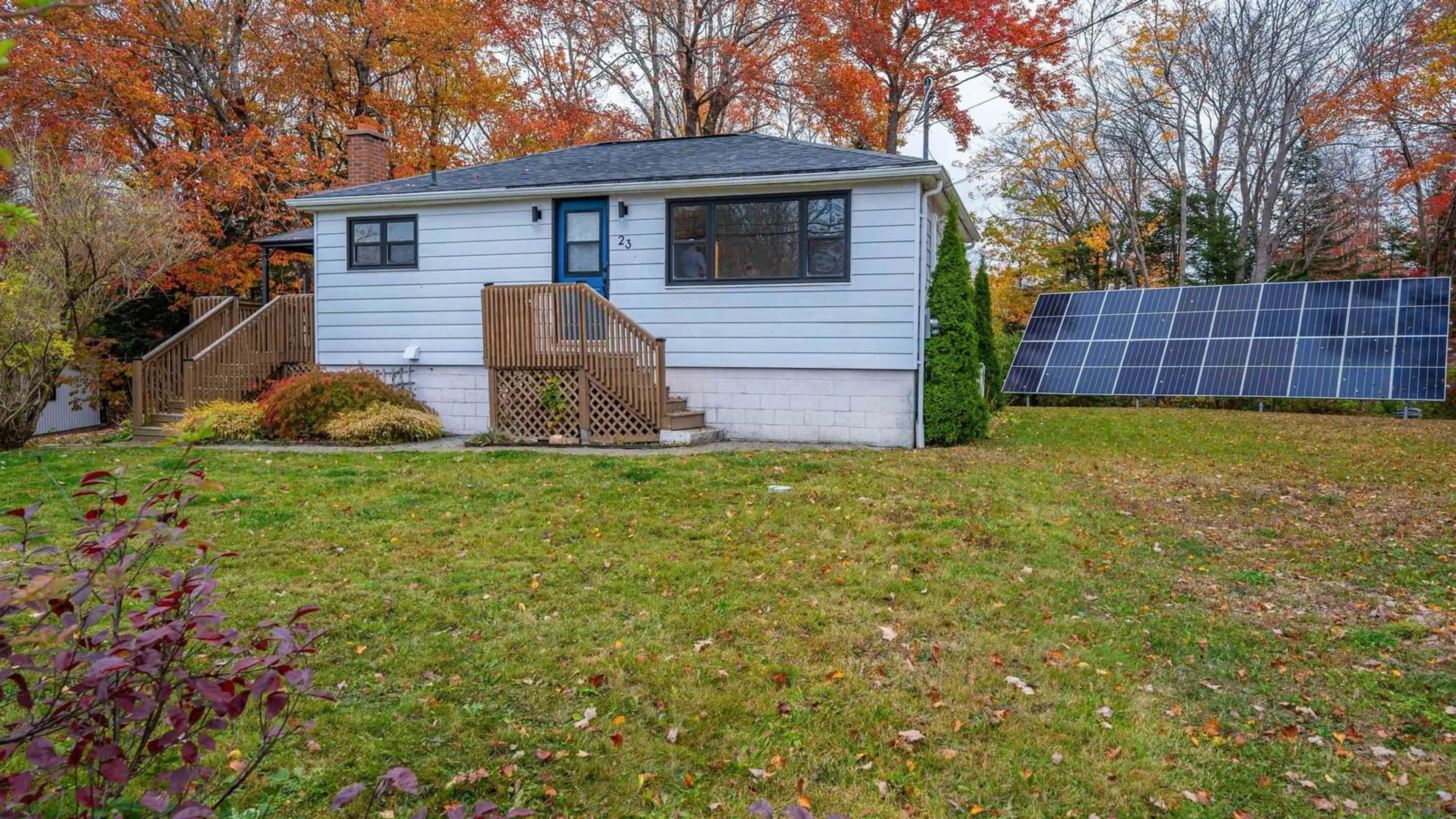 Home with vinyl exterior material, street for 23 Mill Rd, Mount Uniacke Nova Scotia B0N 1Z0