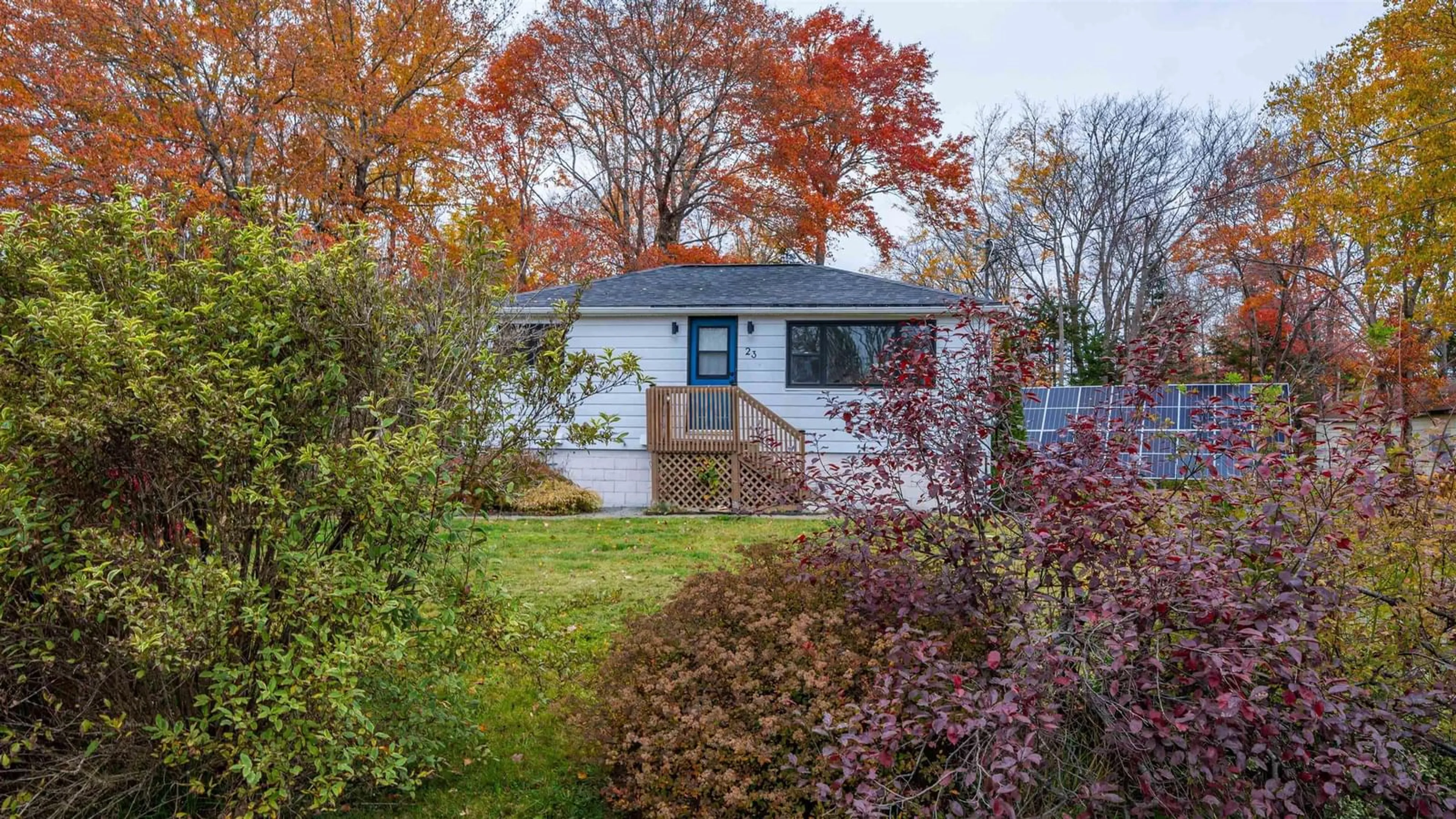 Home with vinyl exterior material, street for 23 Mill Rd, Mount Uniacke Nova Scotia B0N 1Z0