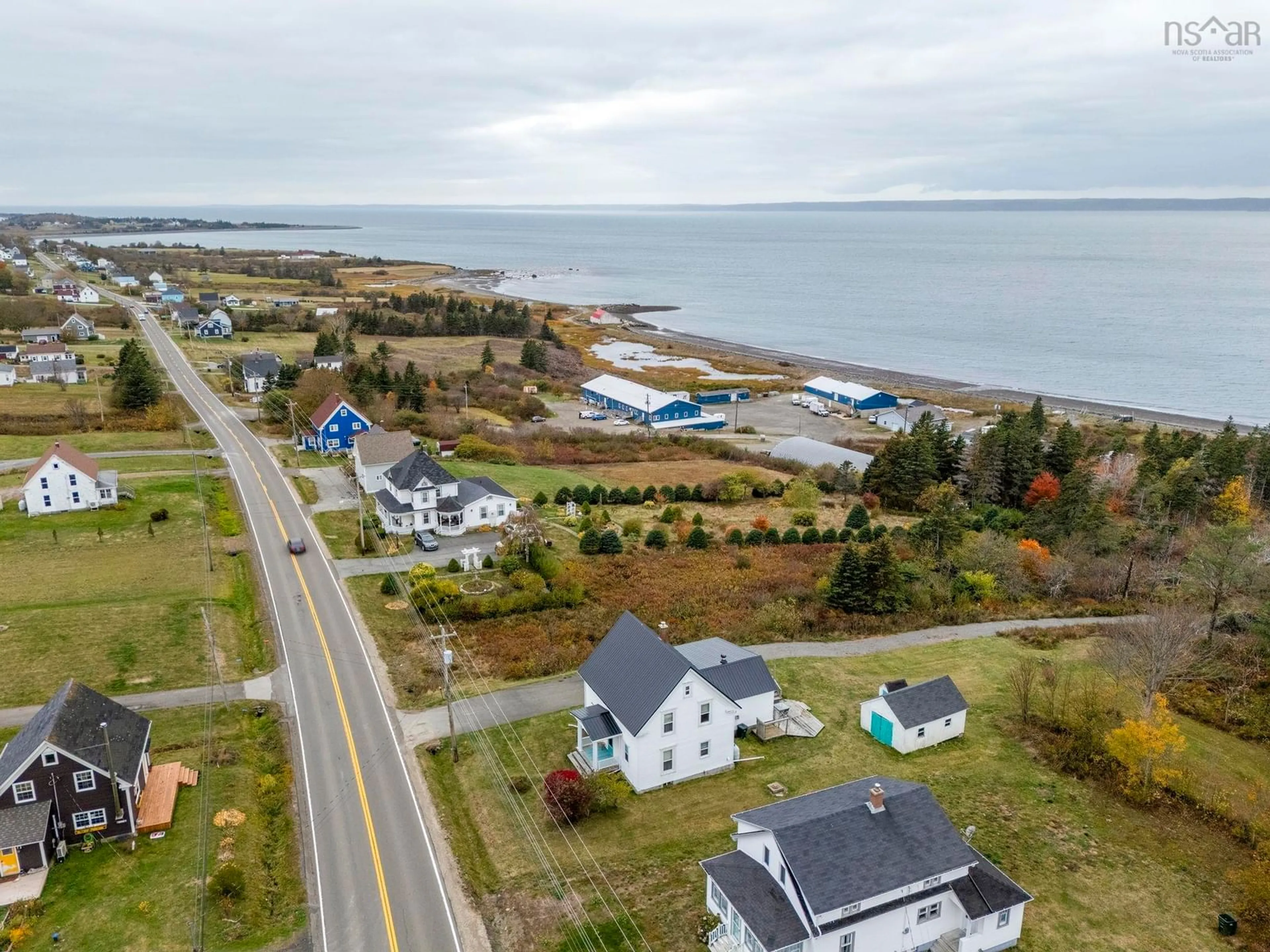 A pic from outside/outdoor area/front of a property/back of a property/a pic from drone, water/lake/river/ocean view for 3597 Highway 1, St. Bernard Nova Scotia B0W 3T0