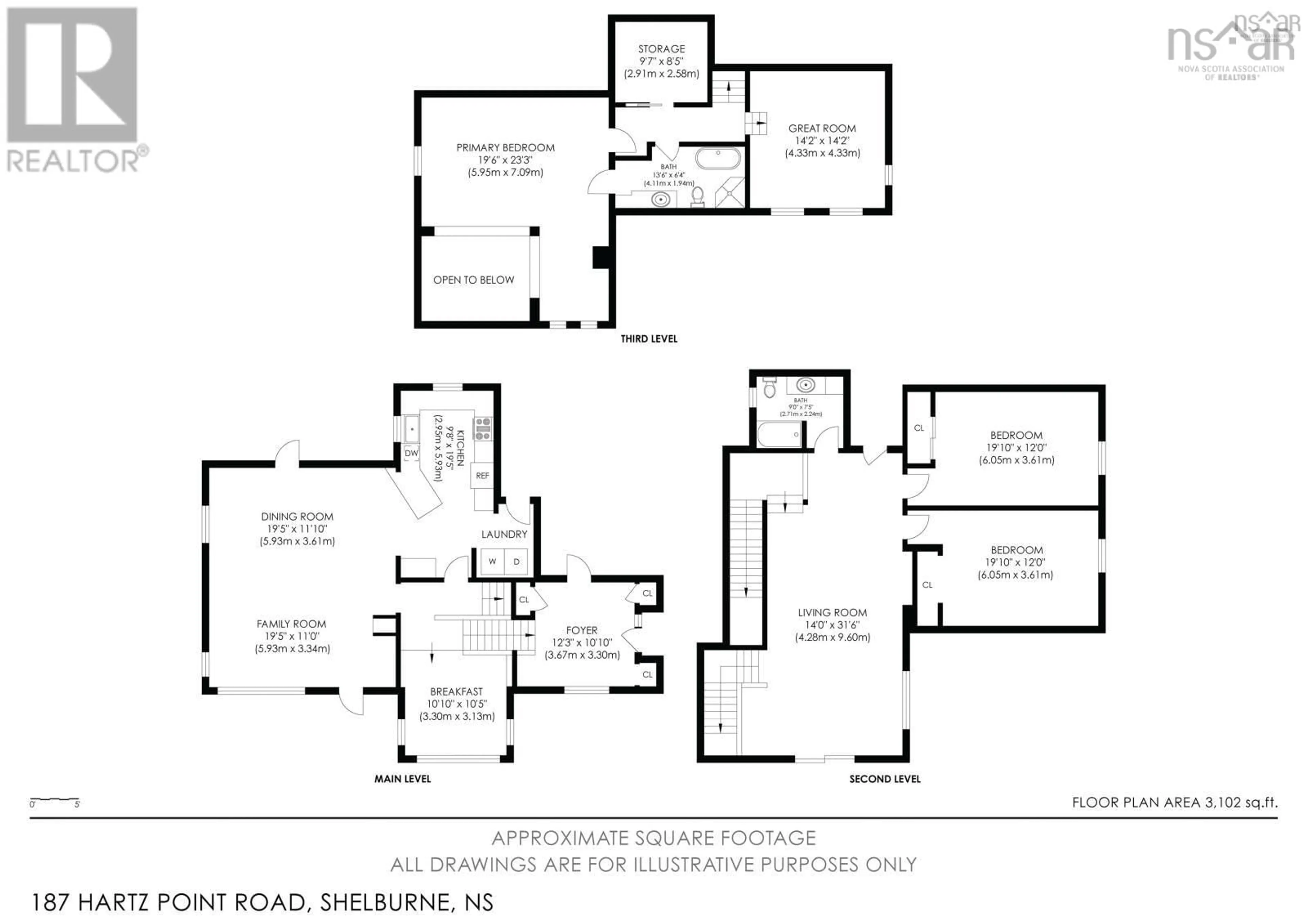 Floor plan for 187 Hartz Point Rd, Shelburne Nova Scotia B0T 1W0