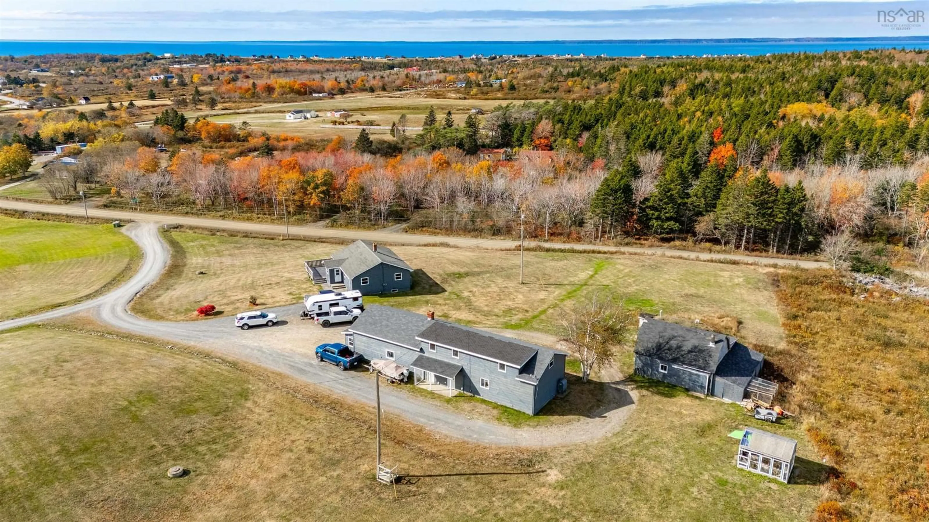 A pic from outside/outdoor area/front of a property/back of a property/a pic from drone, water/lake/river/ocean view for 228 Common Cross Rd, Saulnierville Nova Scotia B0W 2Z0