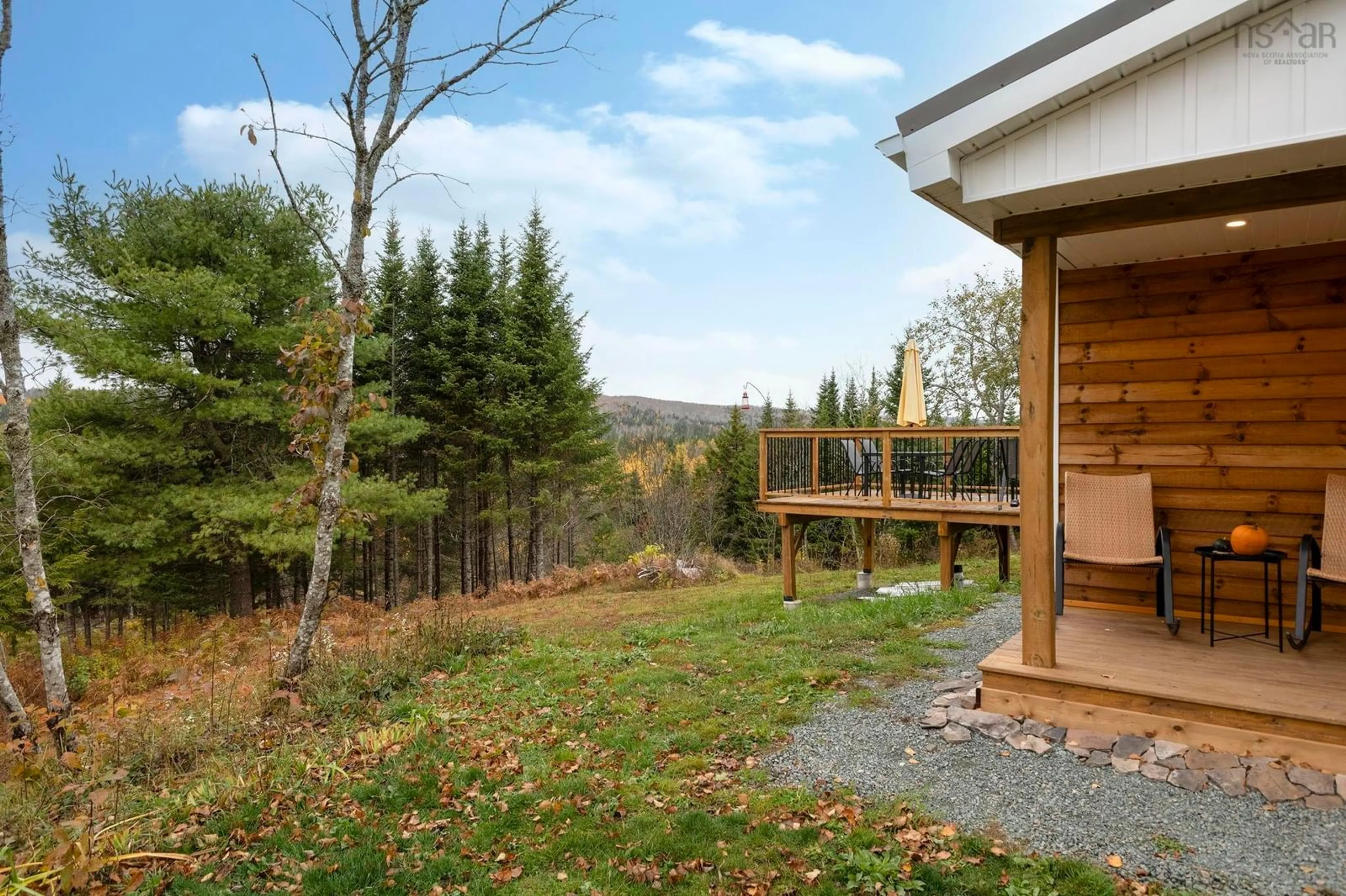 Patio, forest/trees view for 211 New River Rd, Kemptown Nova Scotia B6L 2K8