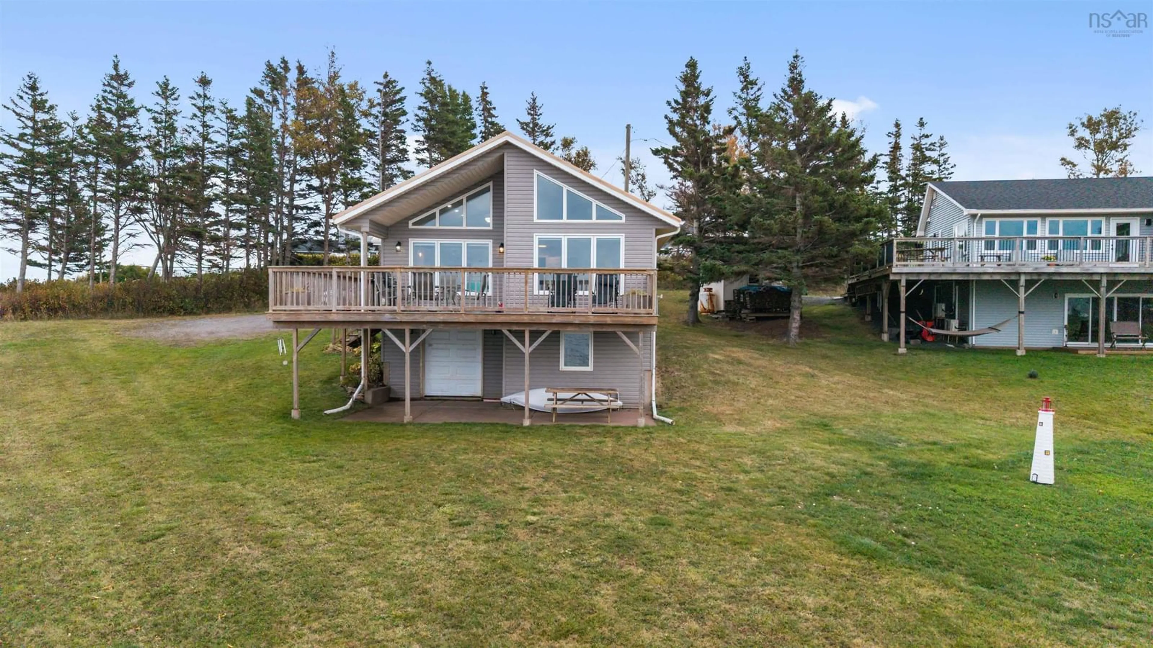A pic from outside/outdoor area/front of a property/back of a property/a pic from drone, water/lake/river/ocean view for 63 Vista Del Mar Rd, Caribou River Nova Scotia B0K 1H0