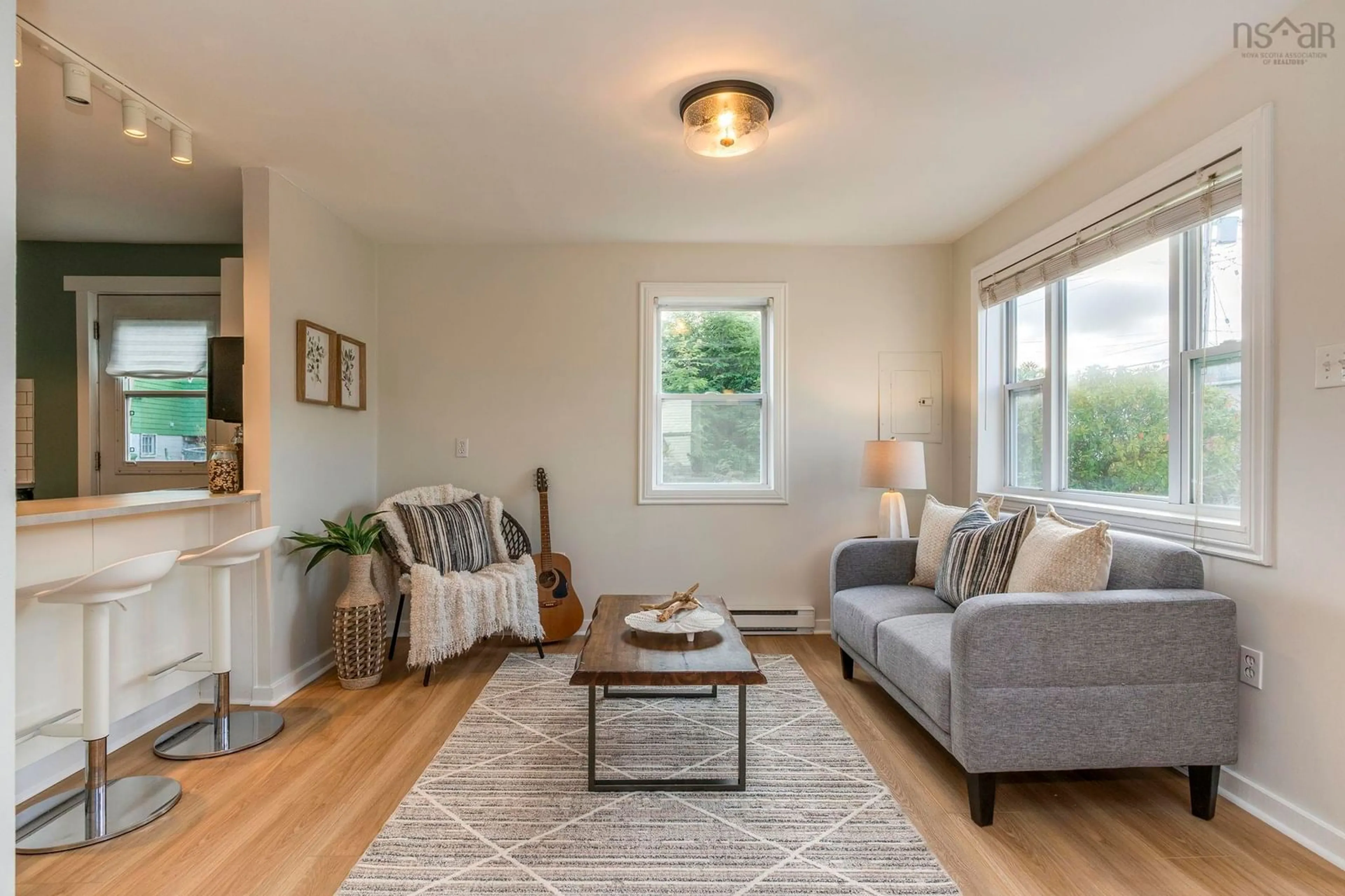 Living room with furniture, wood/laminate floor for 92 Withrod Dr, Halifax Nova Scotia B3N 1B7