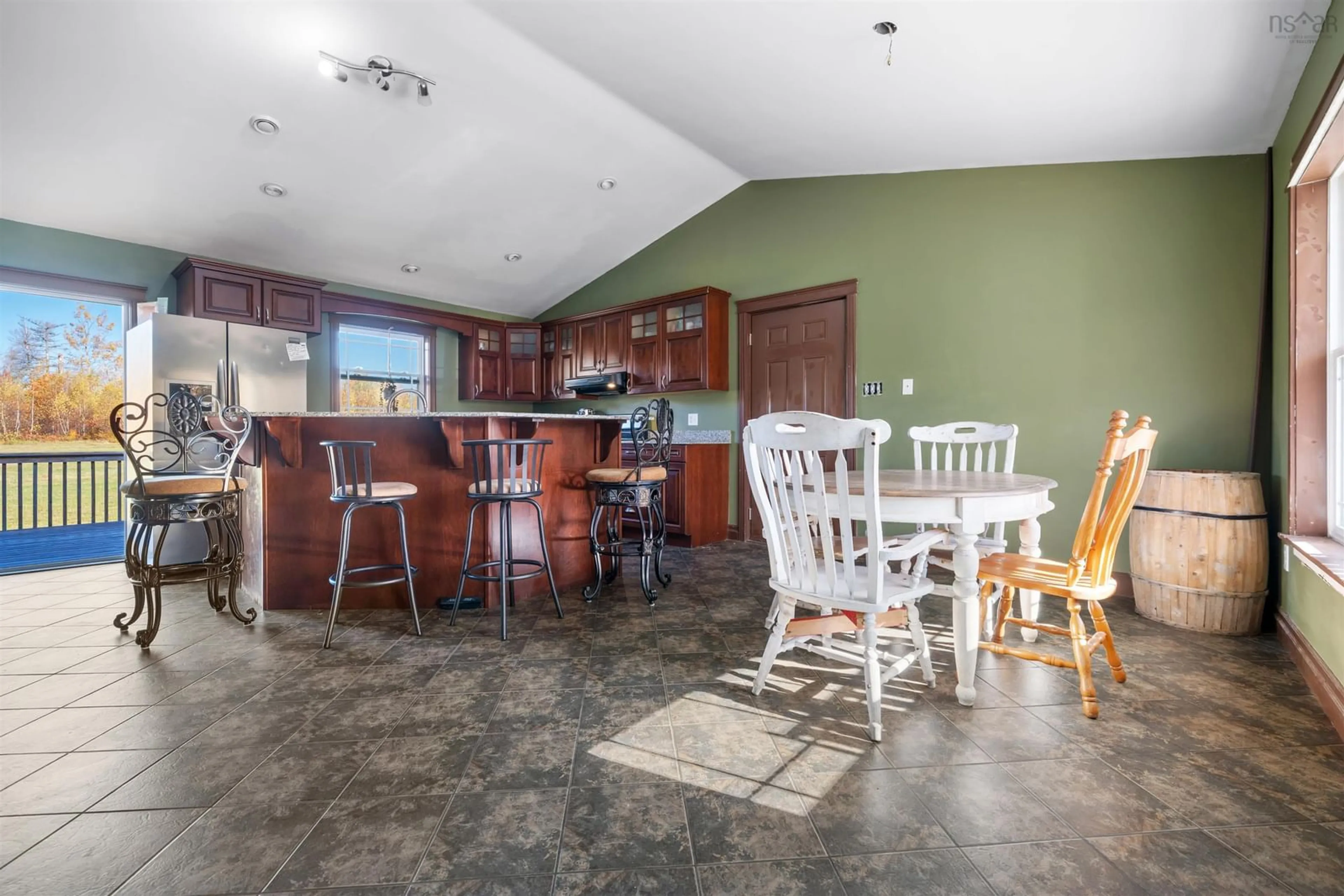 Open concept kitchen, ceramic/tile floor for 87 New Row, Thorburn Nova Scotia B0K 1W0