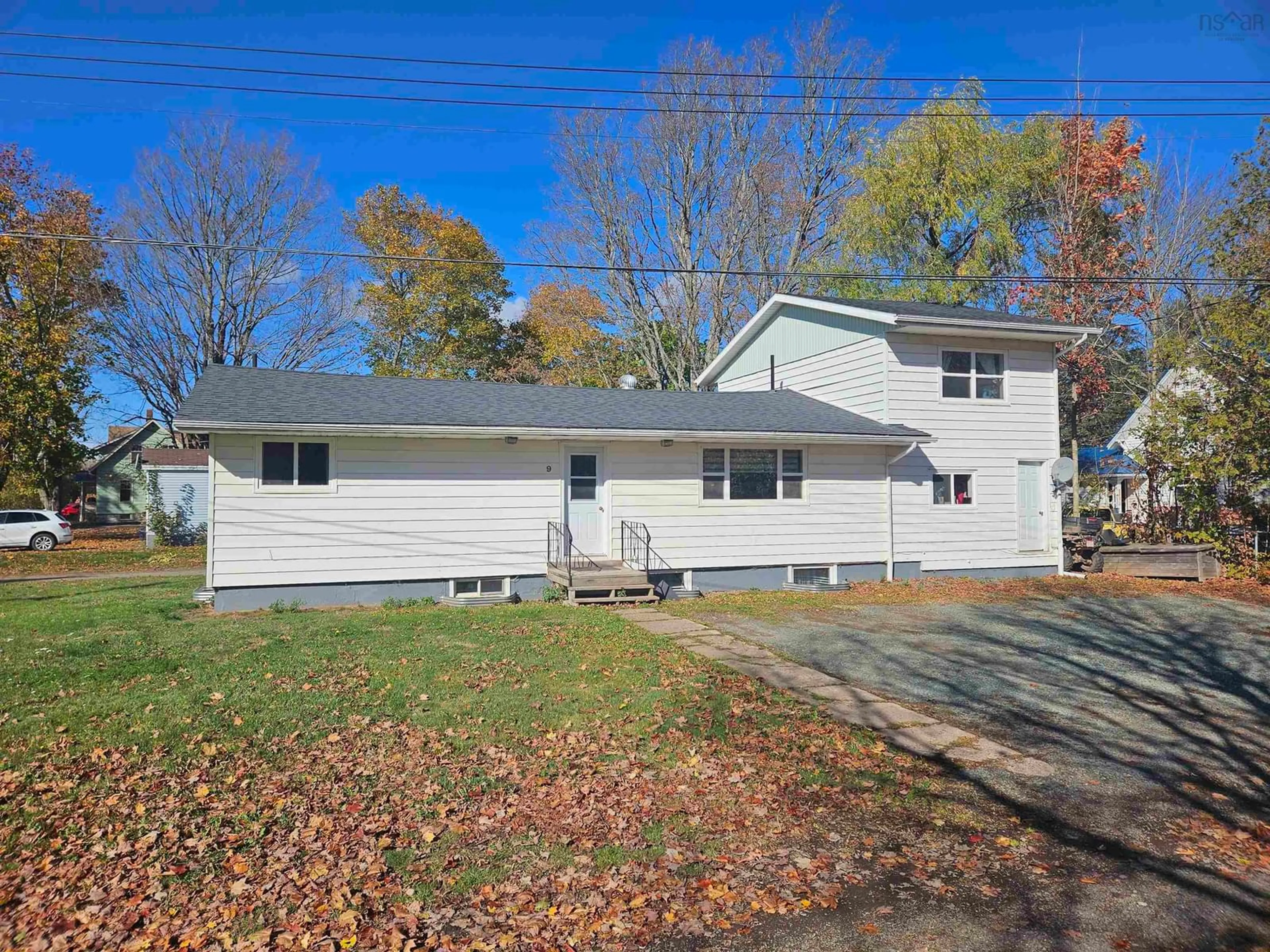 Home with vinyl exterior material, street for 9 Thompson Rd, Oxford Nova Scotia B0M 1P0