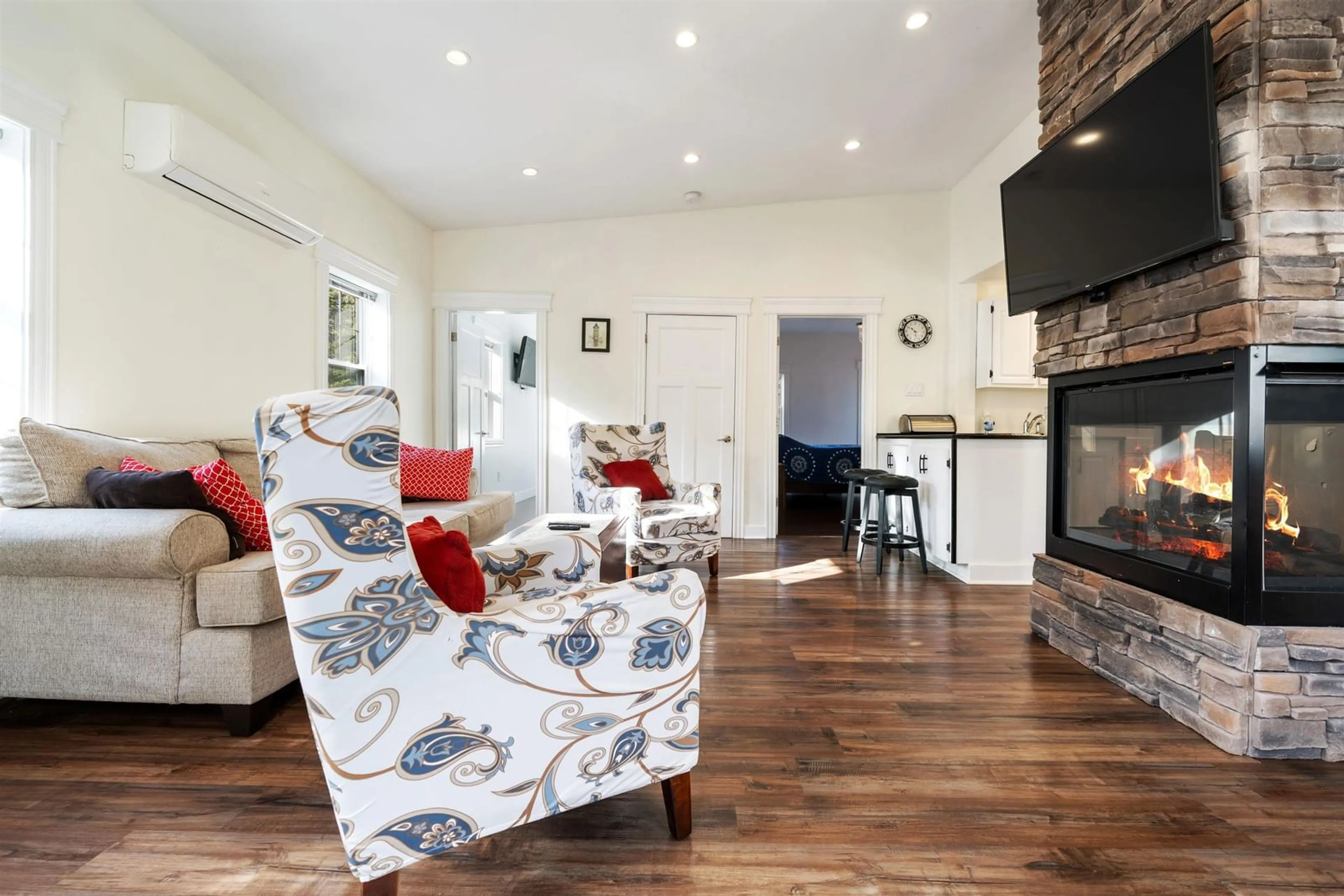 Living room with furniture, wood/laminate floor for 208 Pleasant St, Truro Nova Scotia B2N 3S8