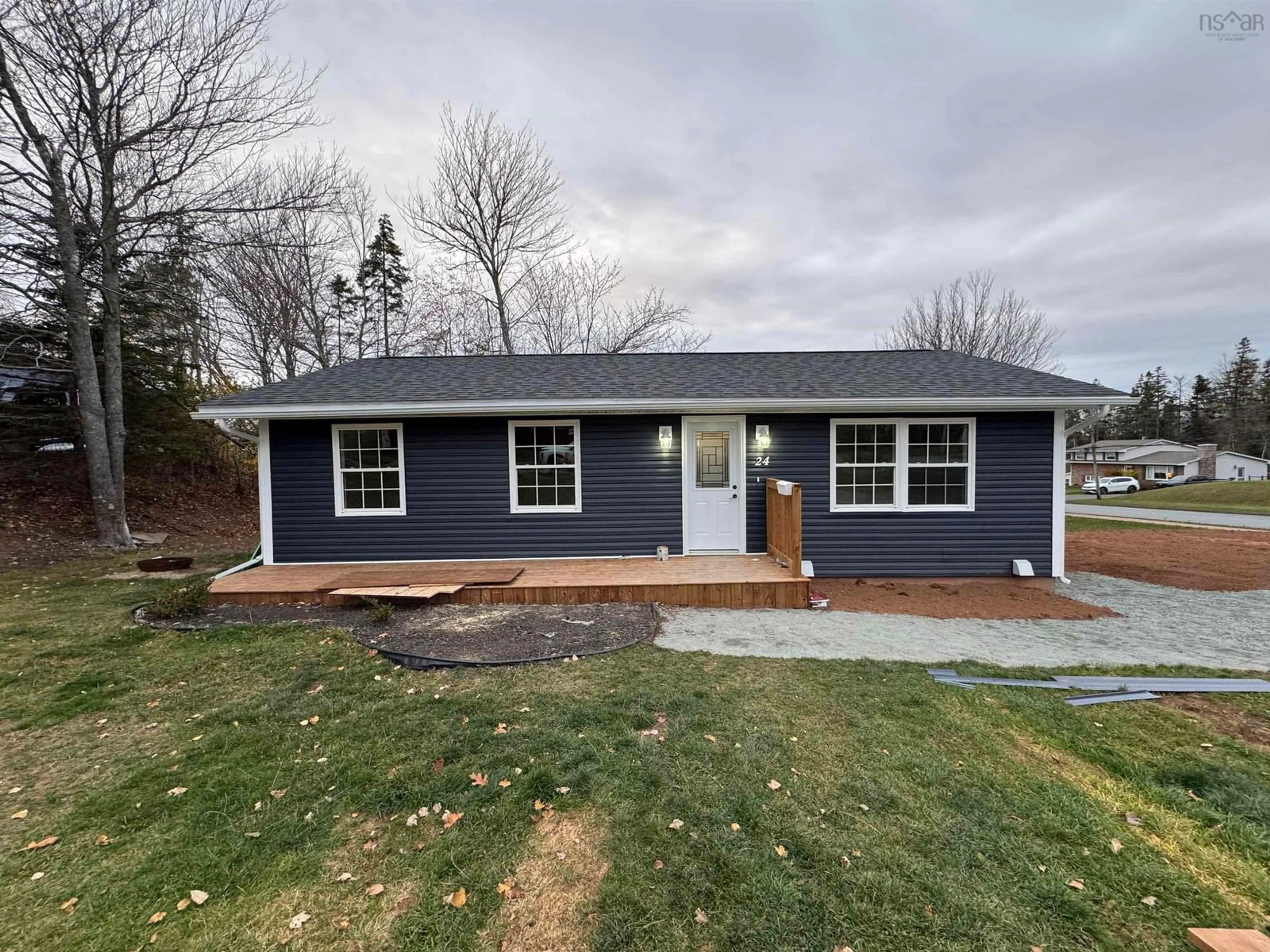 Home with vinyl exterior material, street for 24 Montery Dr, Salmon River Nova Scotia B2N 5S4