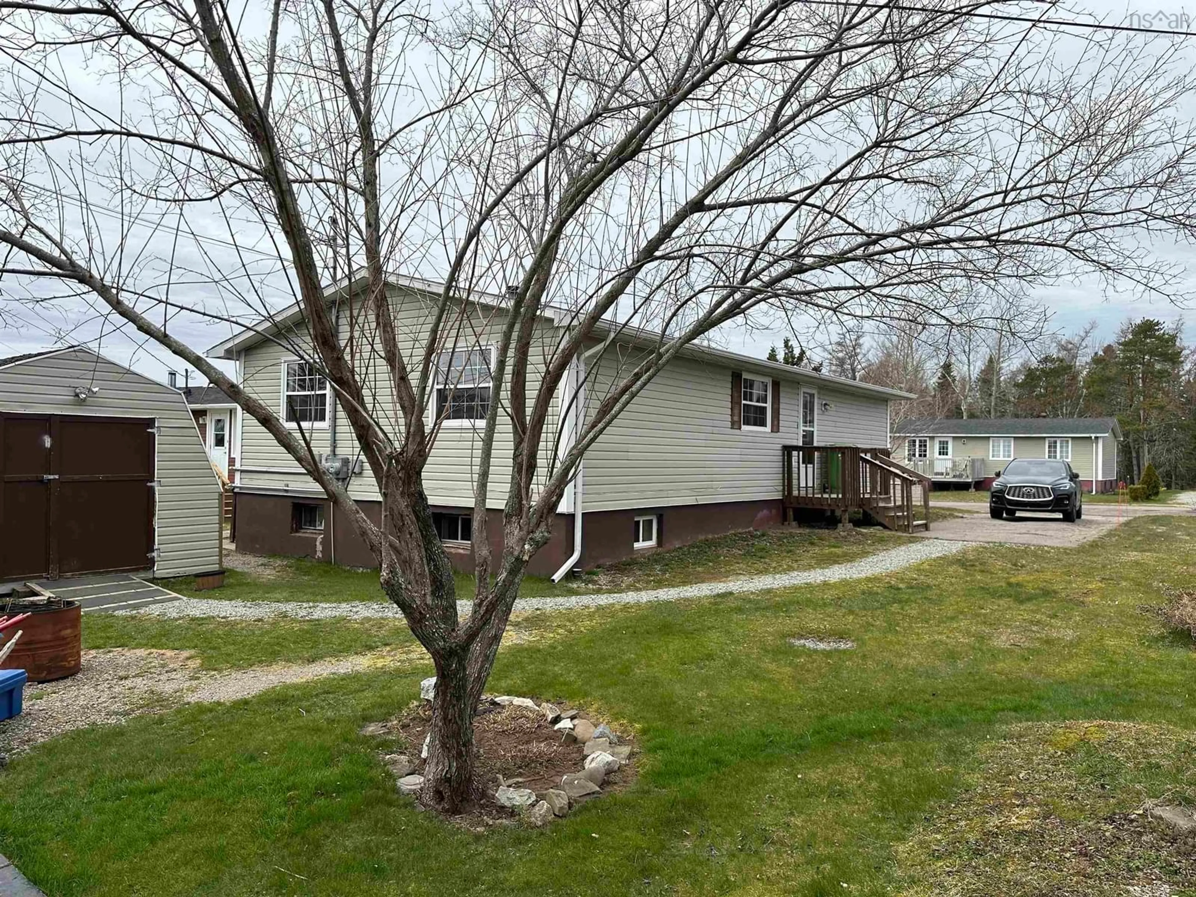 A pic from outside/outdoor area/front of a property/back of a property/a pic from drone, street for 43 Oak Cres, Port Hawkesbury Nova Scotia B9A 3H6